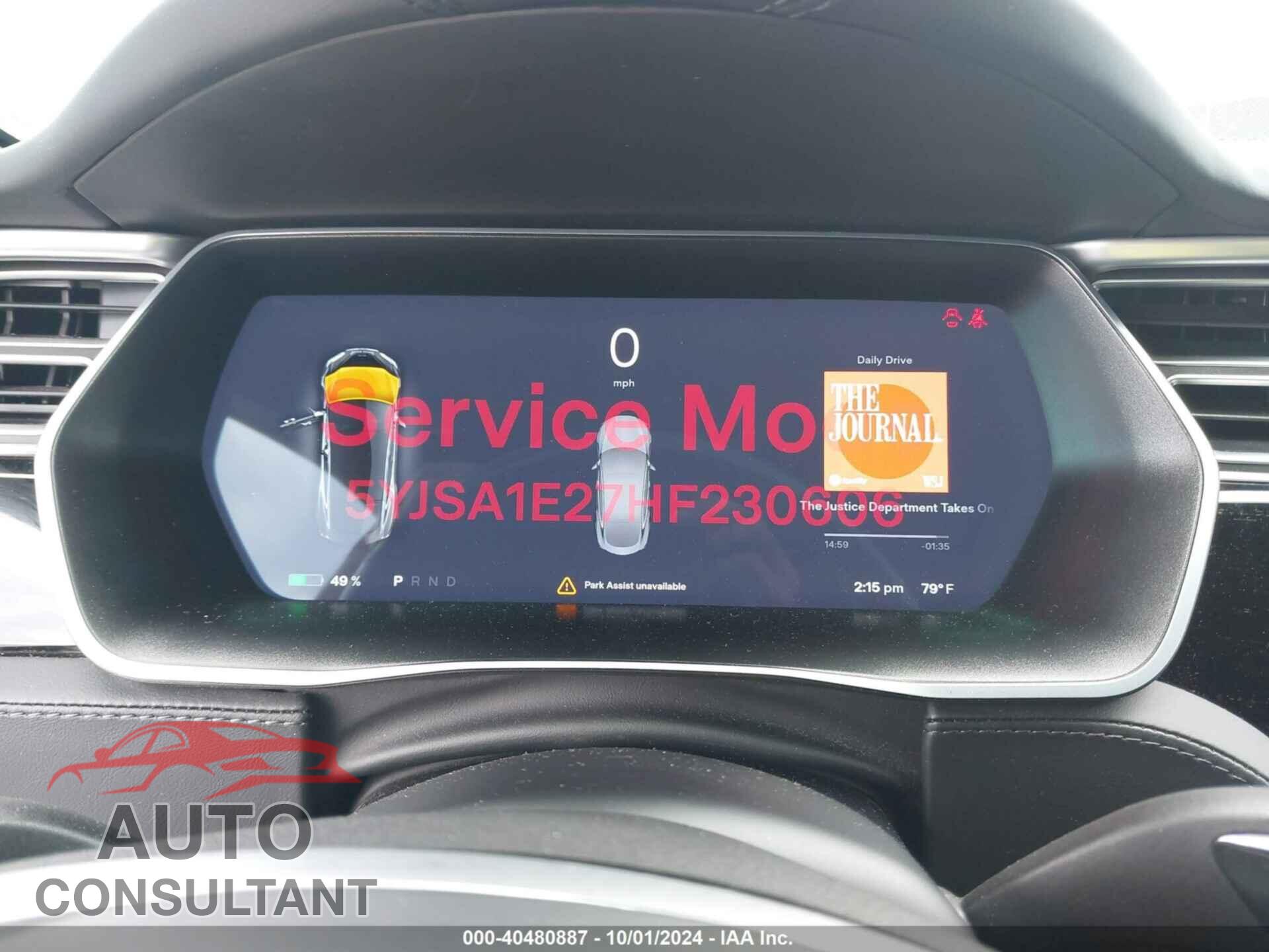 TESLA MODEL S 2017 - 5YJSA1E27HF230606