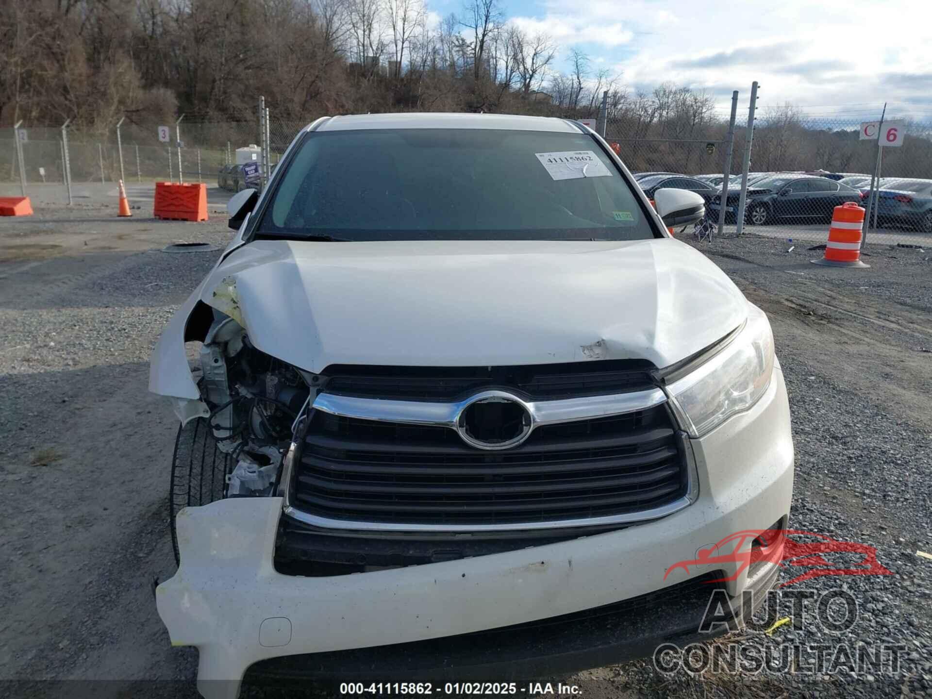 TOYOTA HIGHLANDER 2016 - 5TDZKRFH0GS154945