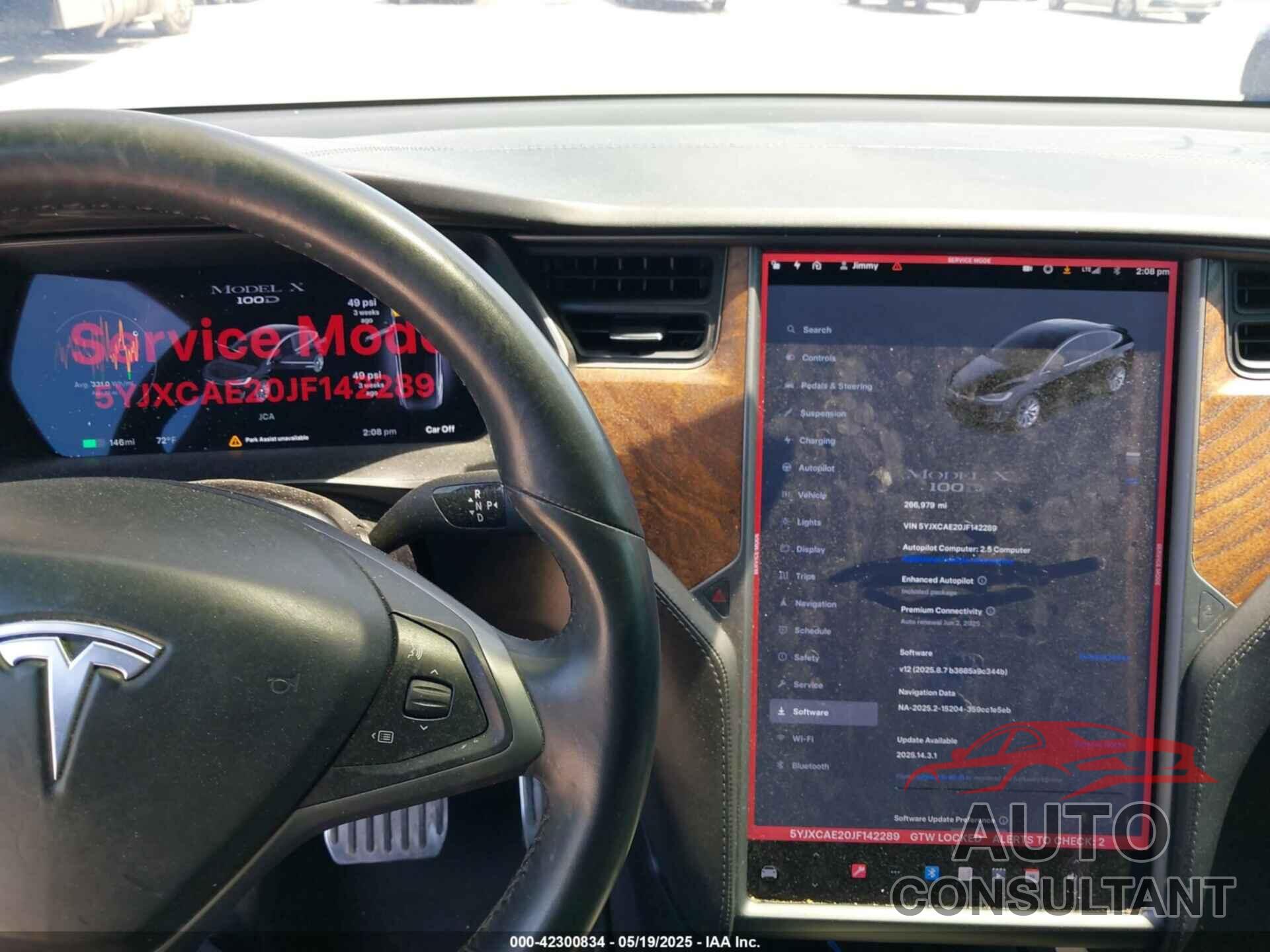TESLA MODEL X 2018 - 5YJXCAE20JF142289