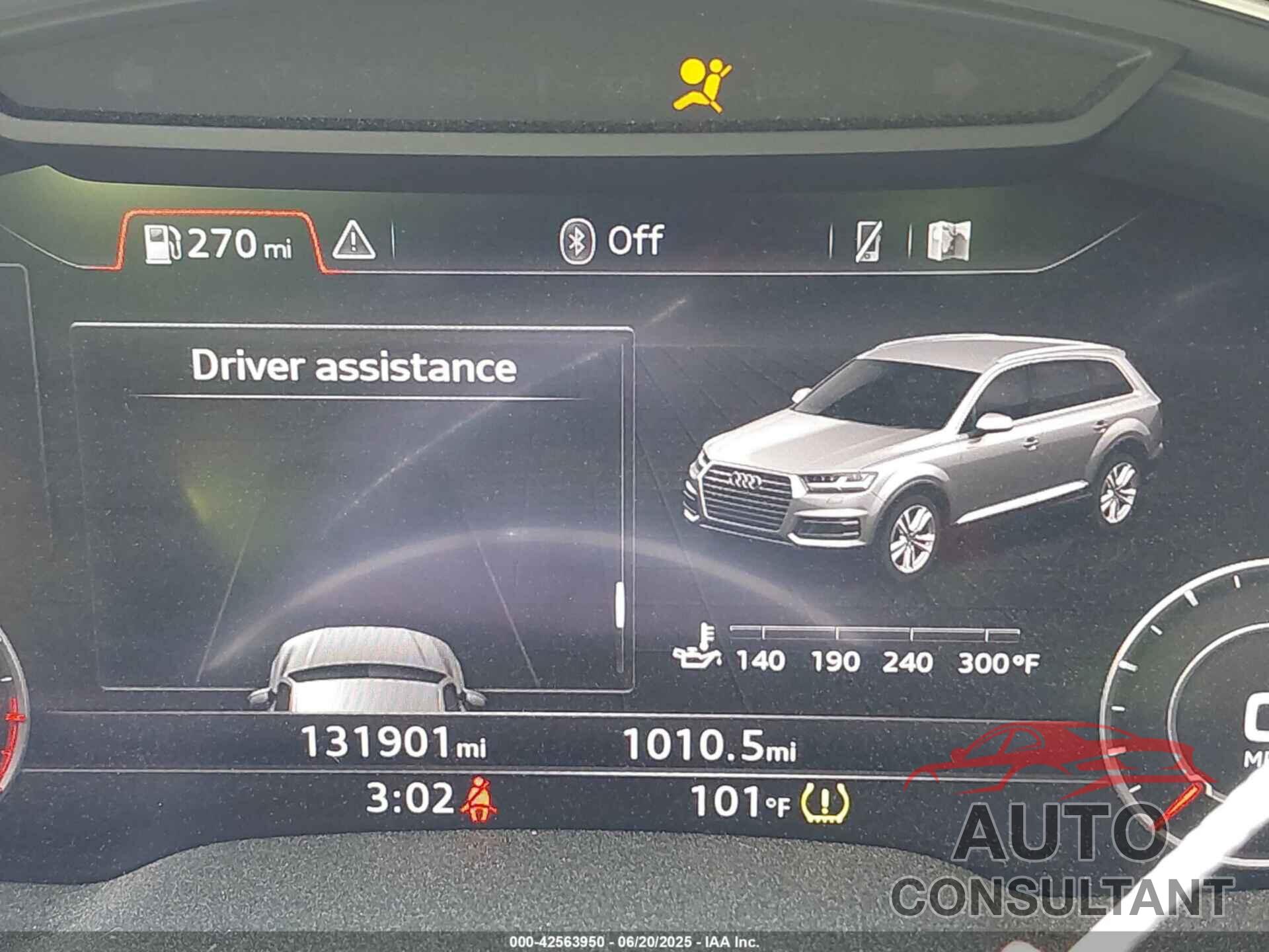 AUDI Q7 2019 - WA1LHAF79KD025758