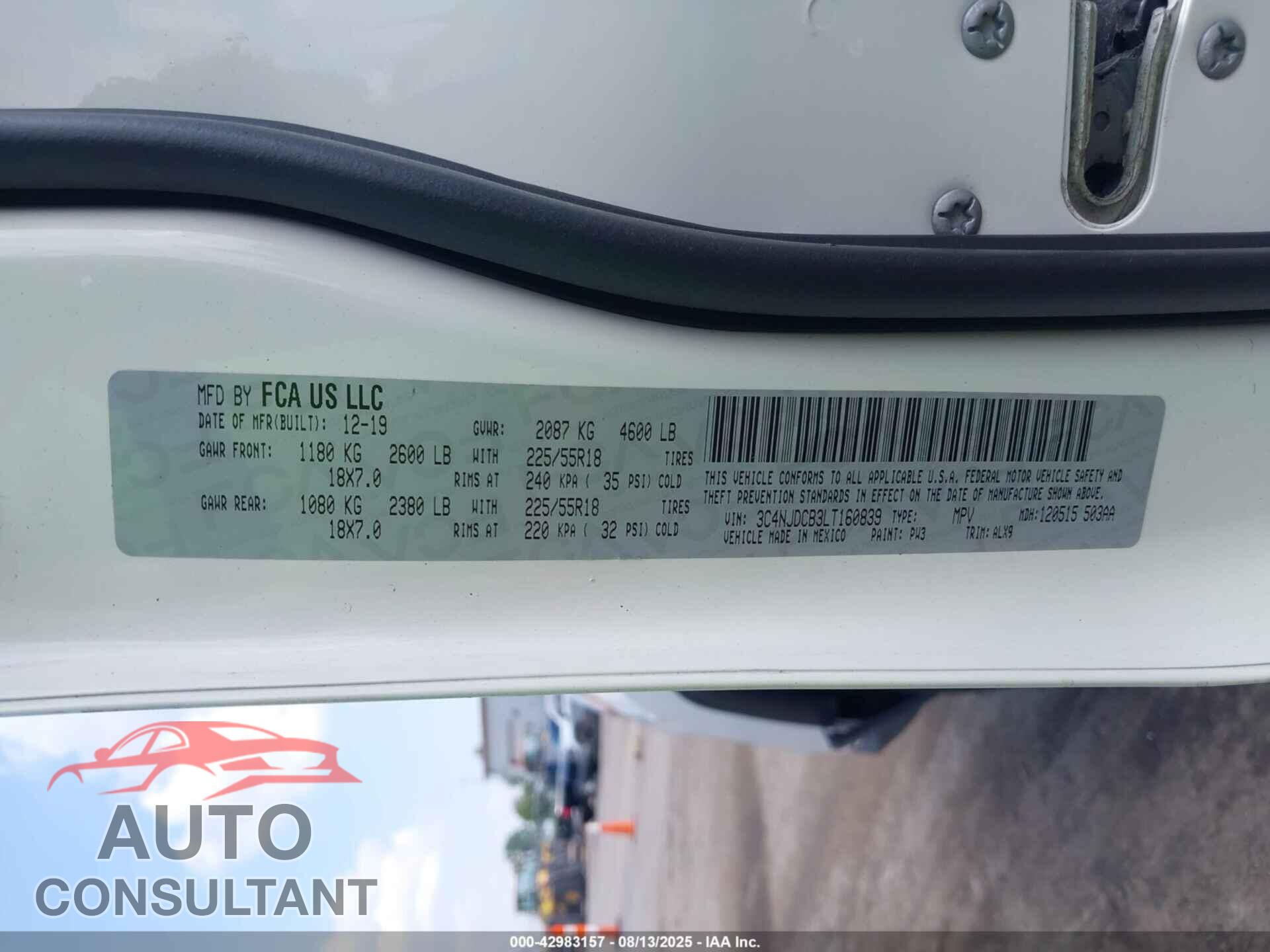 JEEP COMPASS 2020 - 3C4NJDCB3LT160839