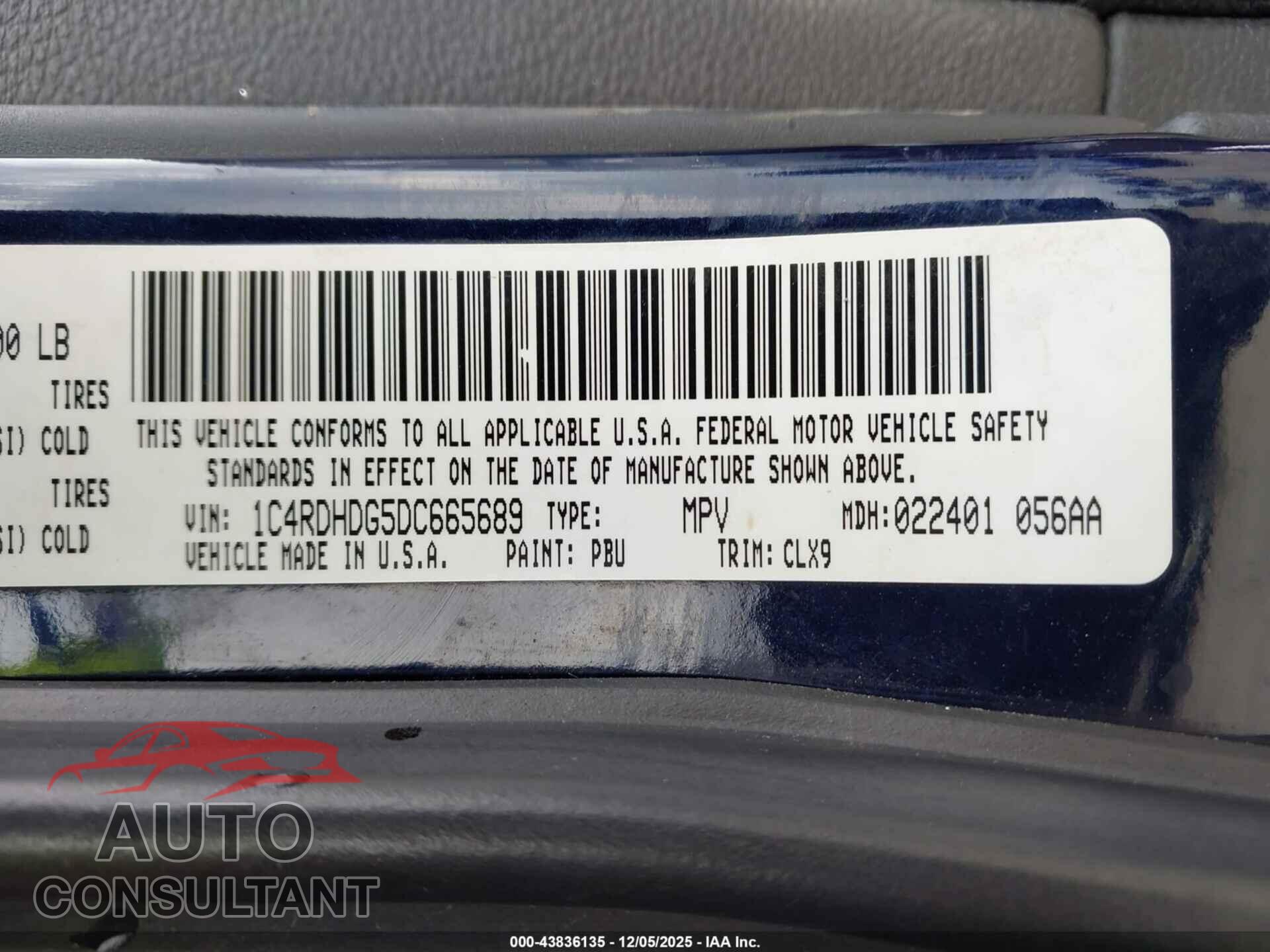 DODGE DURANGO 2013 - 1C4RDHDG5DC665689