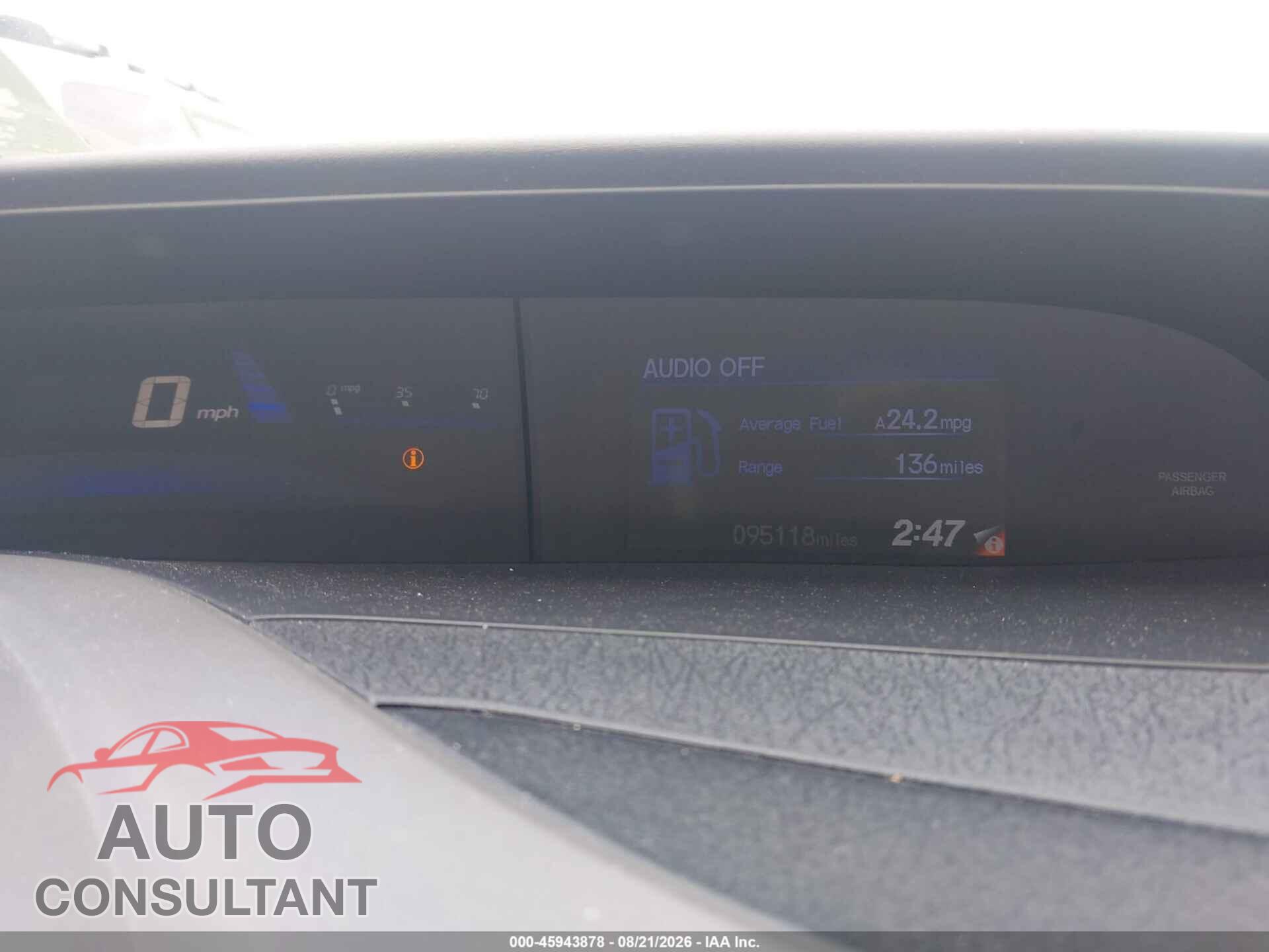 HONDA CIVIC 2012 - 19XFB2F54CE069000