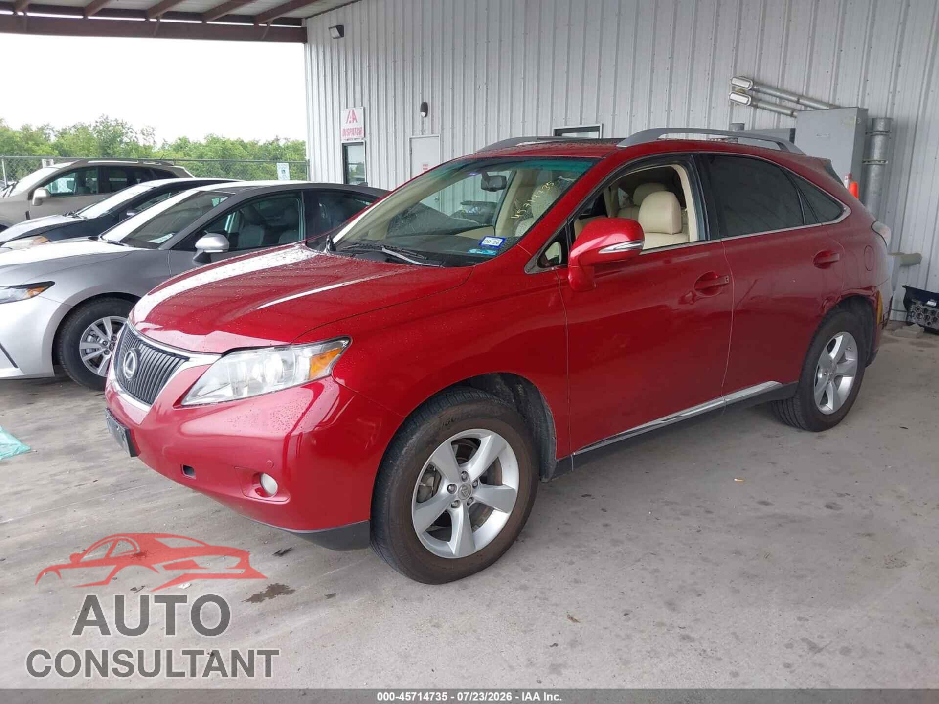 LEXUS RX 350 2012 - 2T2BK1BAXCC146345