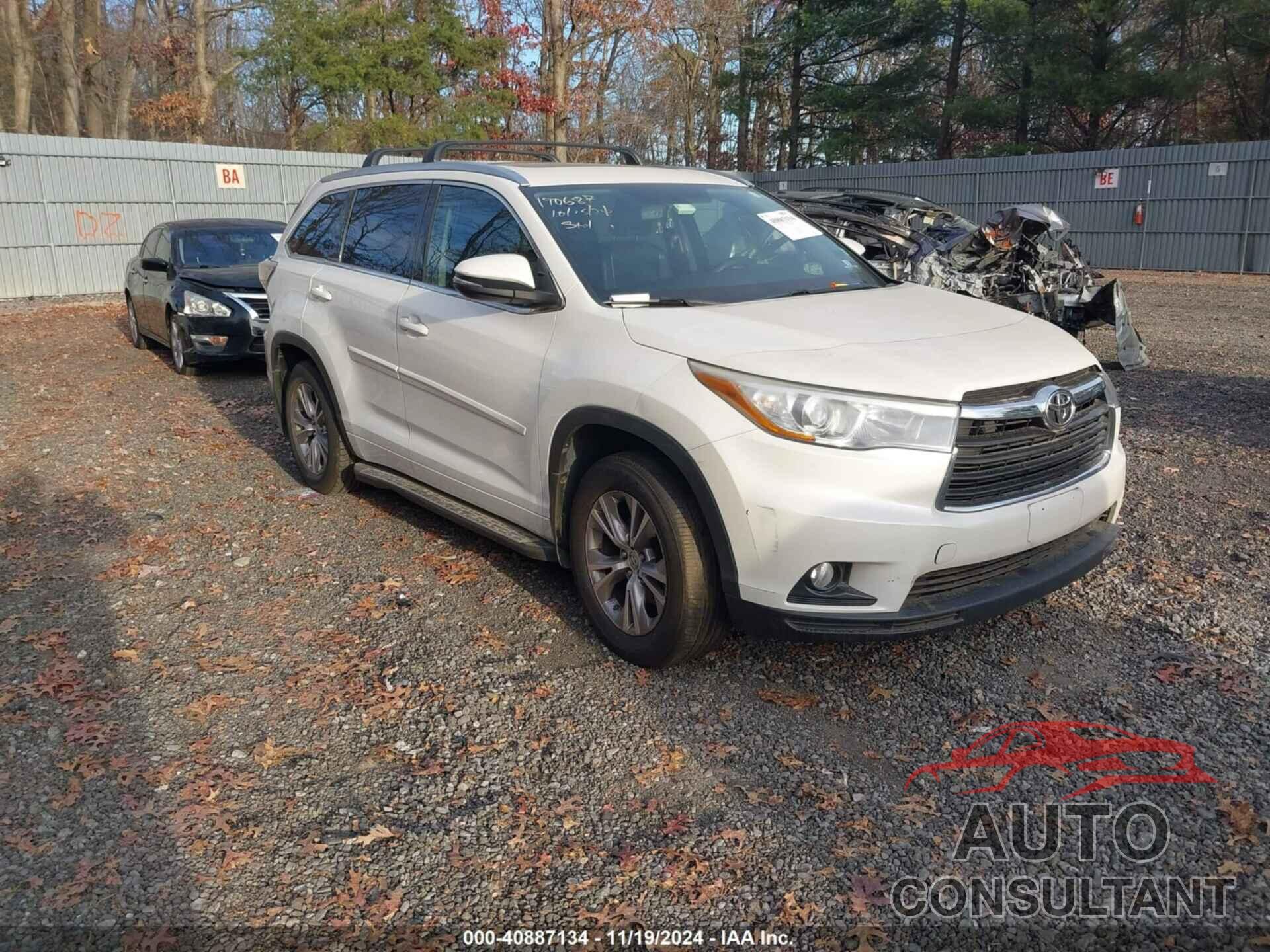 TOYOTA HIGHLANDER 2015 - 5TDJKRFH8FS133448