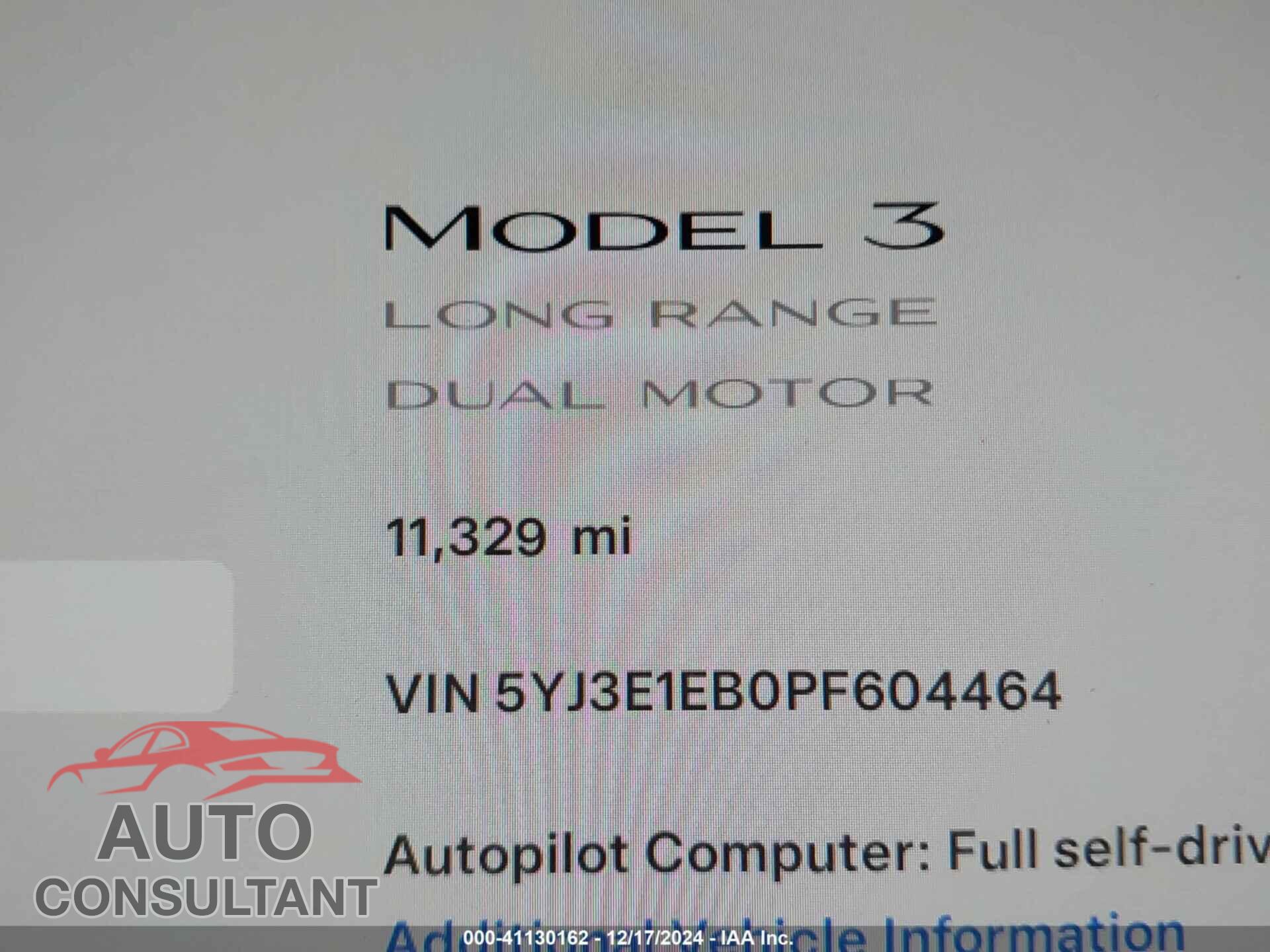 TESLA MODEL 3 2023 - 5YJ3E1EB0PF604464