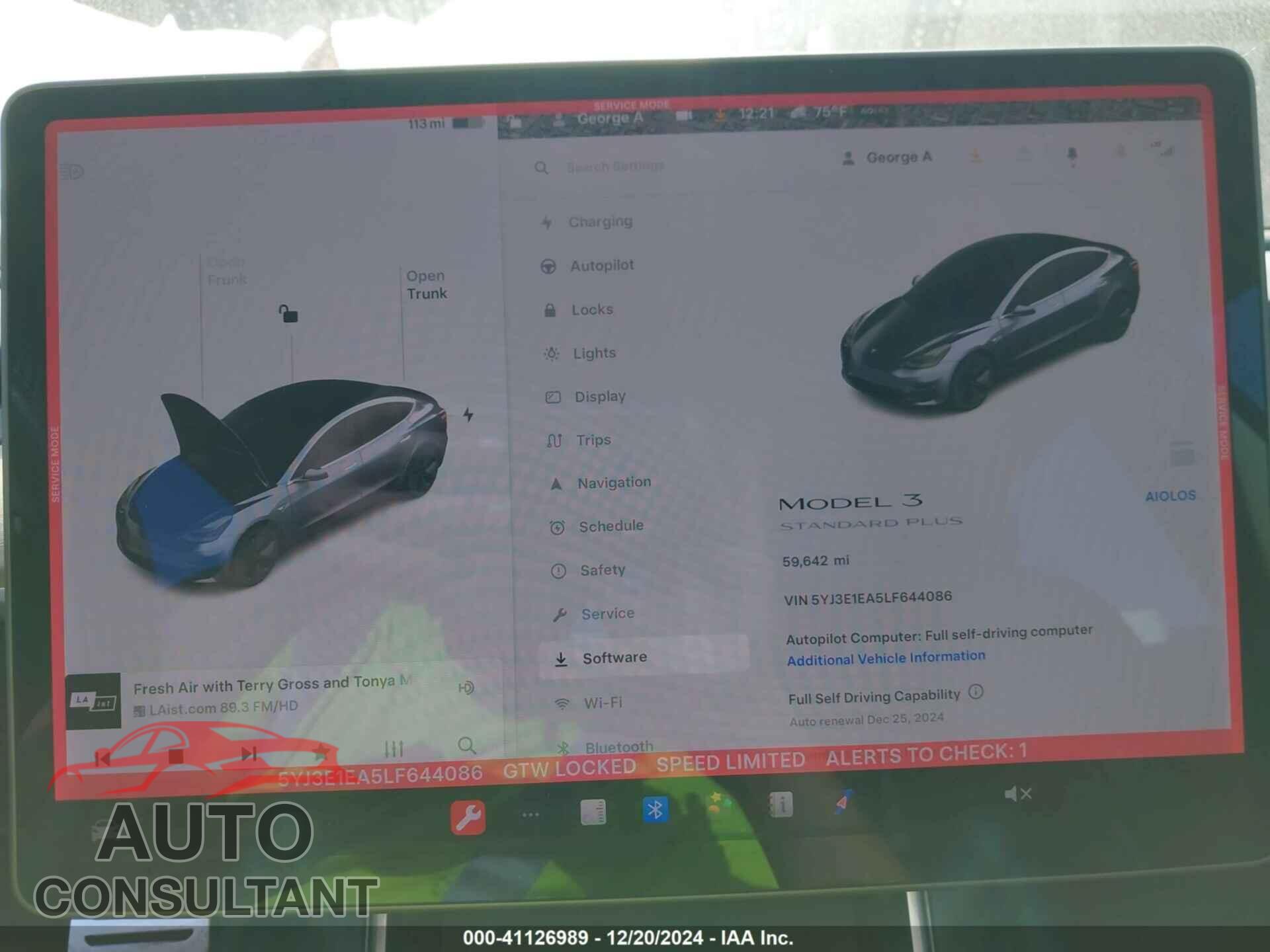 TESLA MODEL 3 2020 - 5YJ3E1EA5LF644086