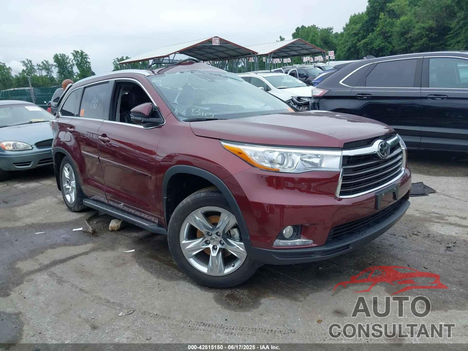 TOYOTA HIGHLANDER 2015 - 5TDDKRFH0FS094903