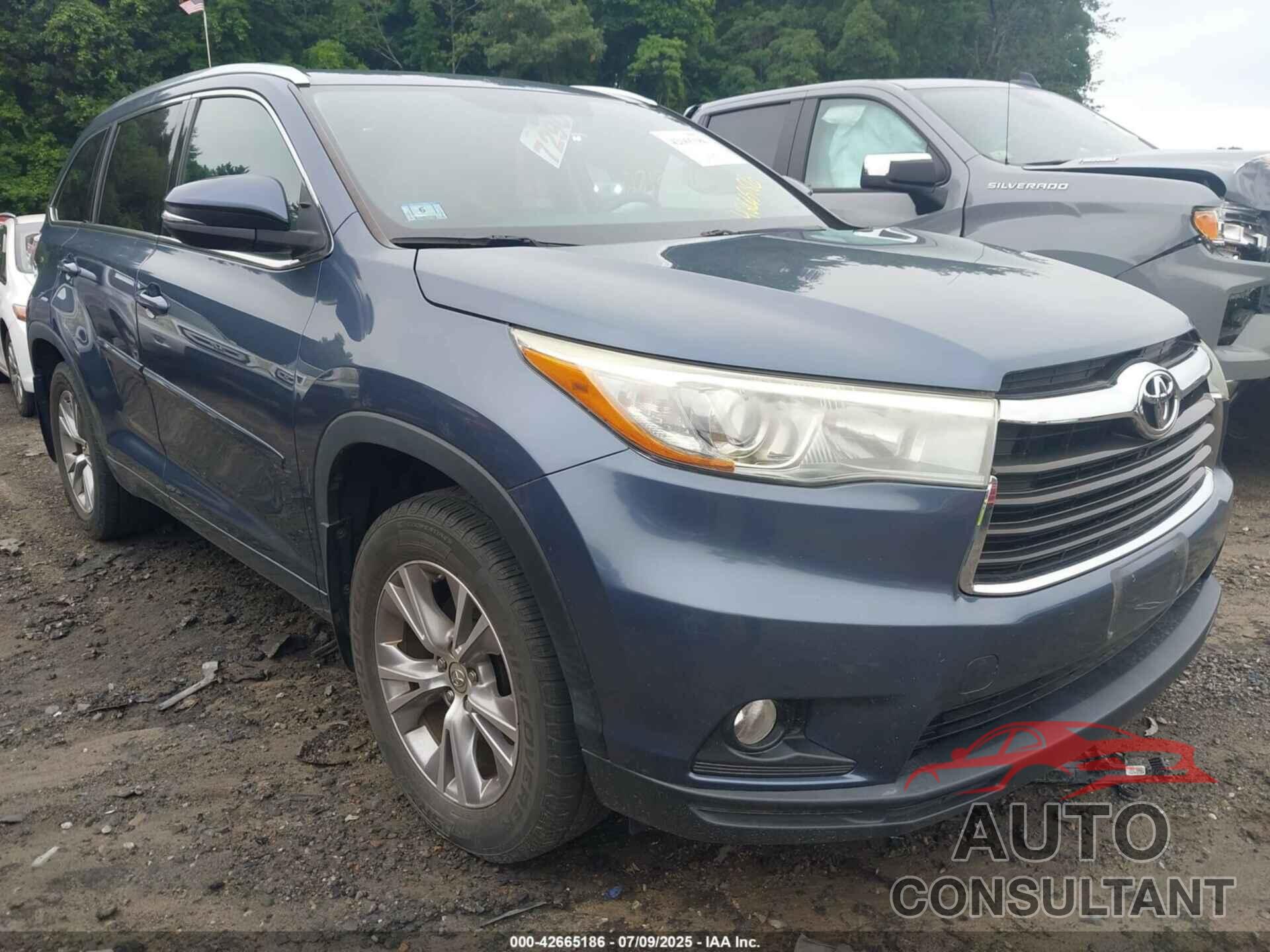 TOYOTA HIGHLANDER 2015 - 5TDJKRFH3FS182198