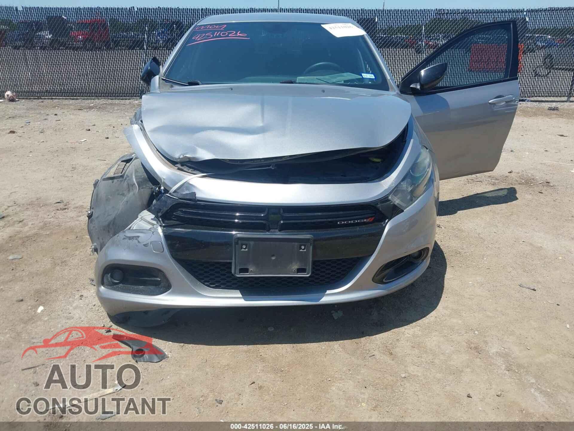 DODGE DART 2015 - 1C3CDFBB5FD301470