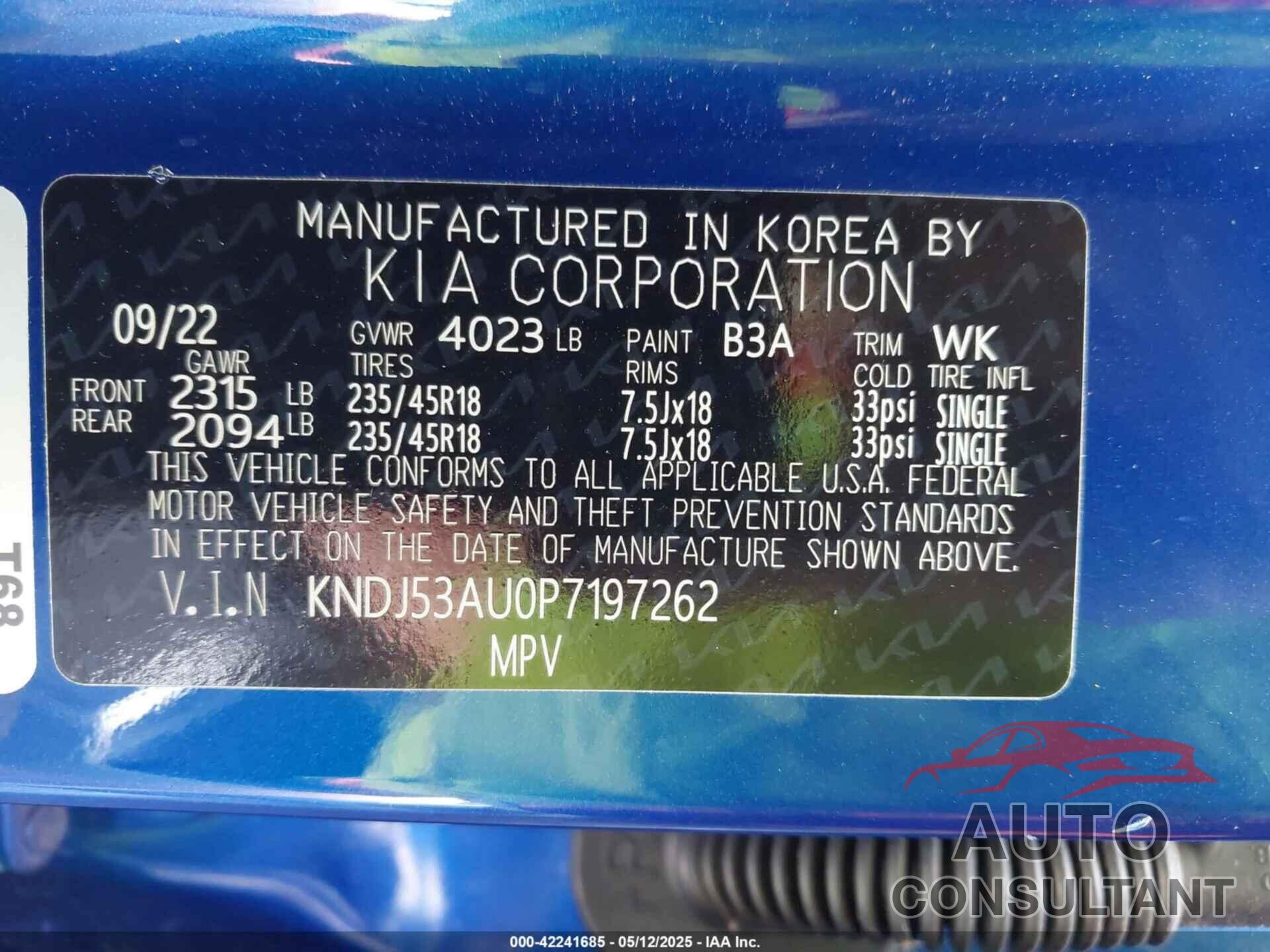KIA SOUL 2023 - KNDJ53AU0P7197262
