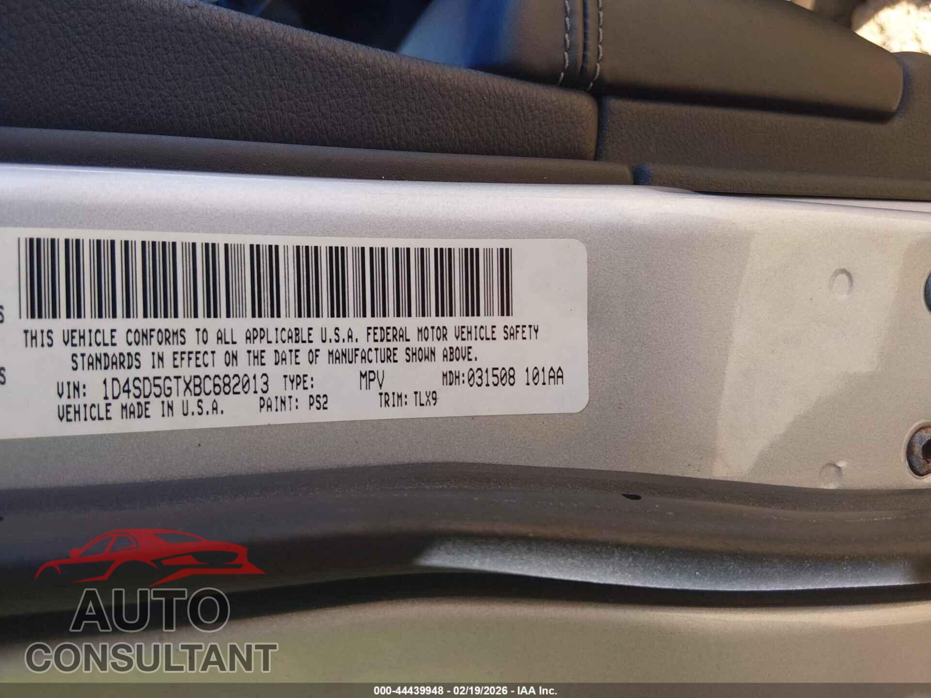 DODGE DURANGO 2011 - 1D4SD5GTXBC682013