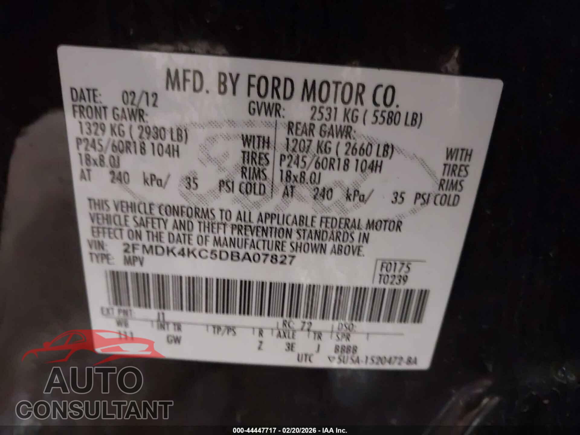 FORD EDGE 2013 - 2FMDK4KC5DBA07827