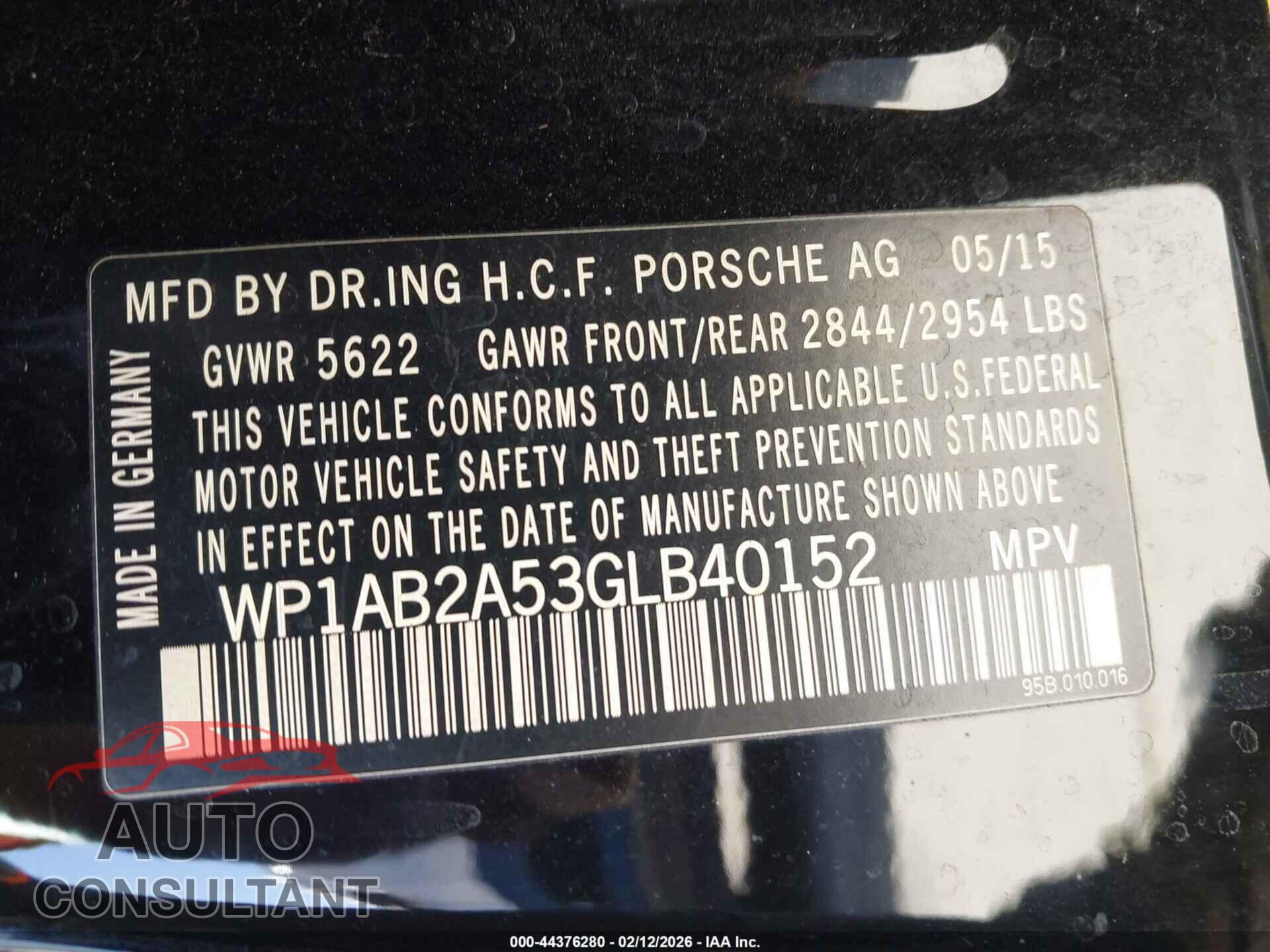 PORSCHE MACAN 2016 - WP1AB2A53GLB40152