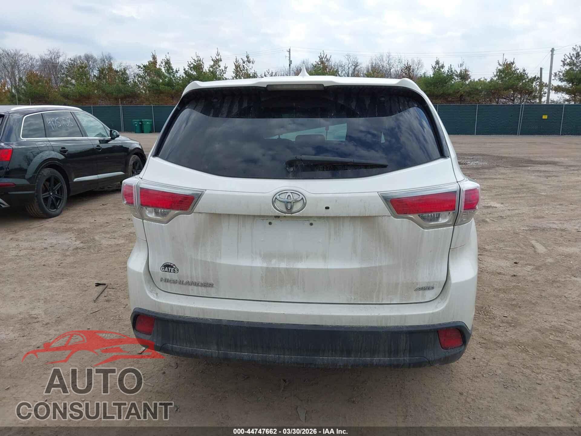 TOYOTA HIGHLANDER 2016 - 5TDBKRFH7GS344856