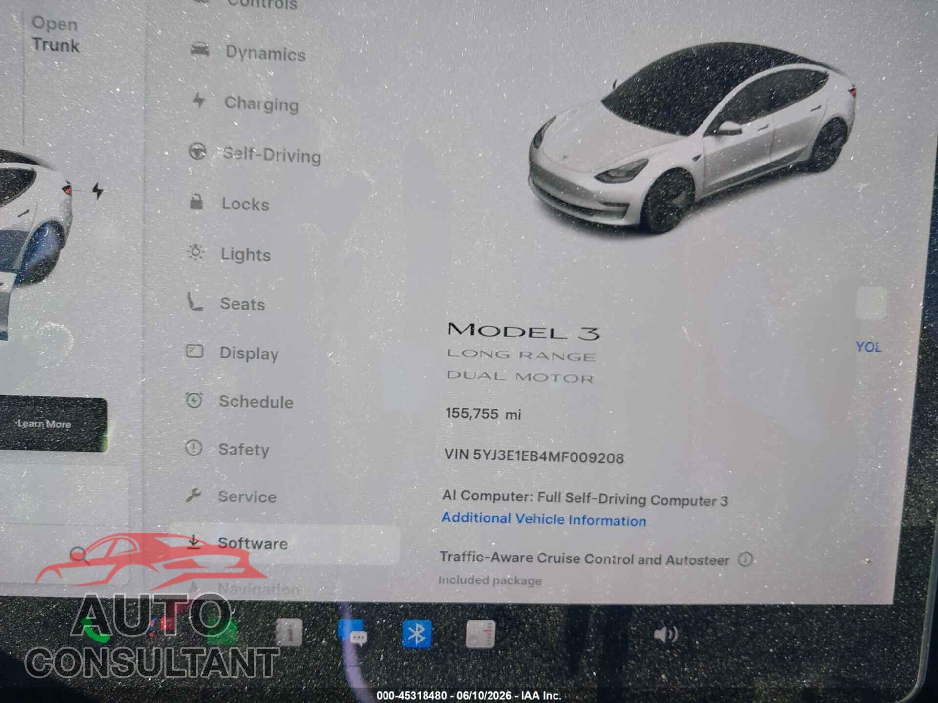 TESLA MODEL 3 2021 - 5YJ3E1EB4MF009208