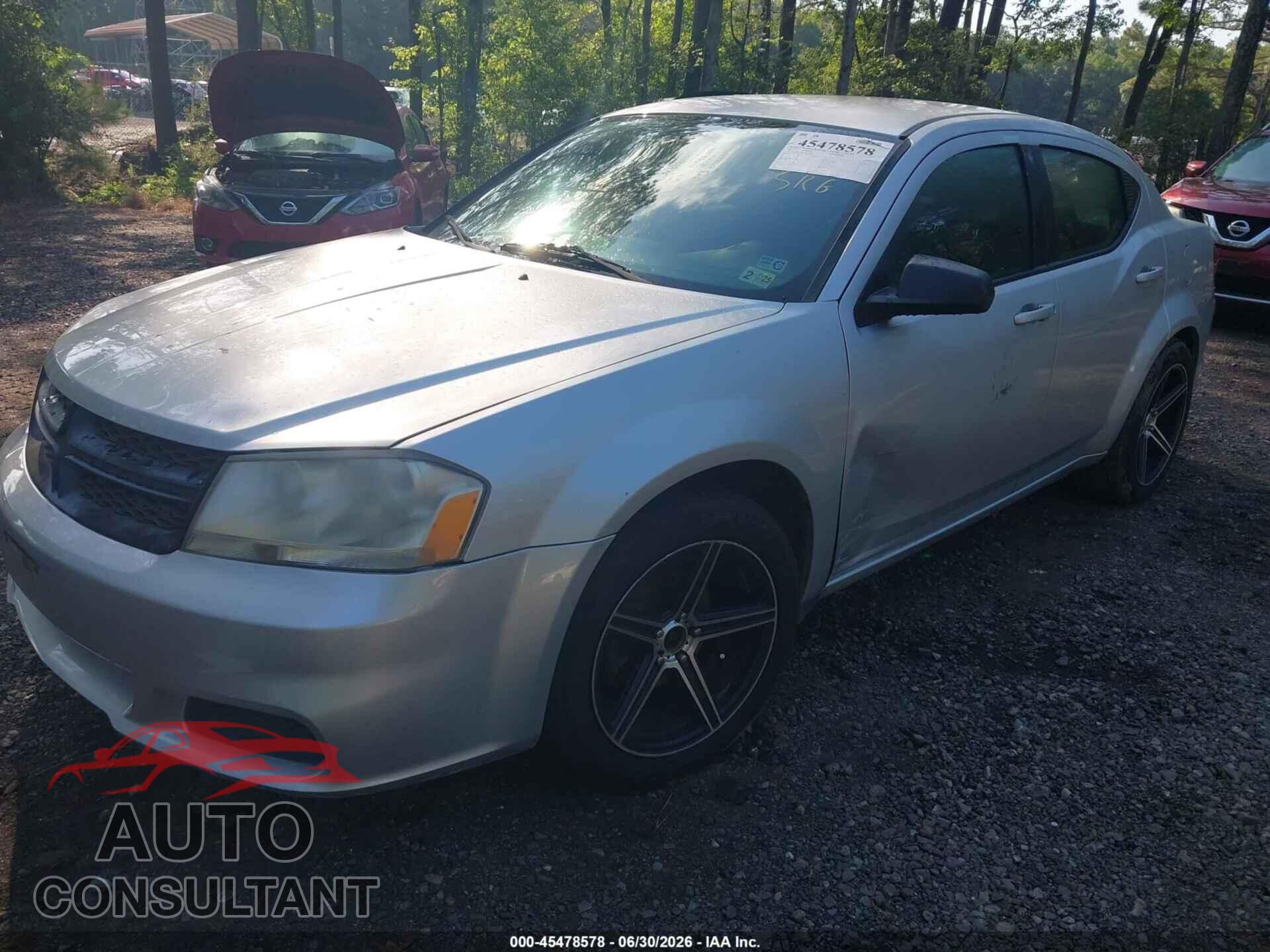 DODGE AVENGER 2012 - 1C3CDZABXCN294203