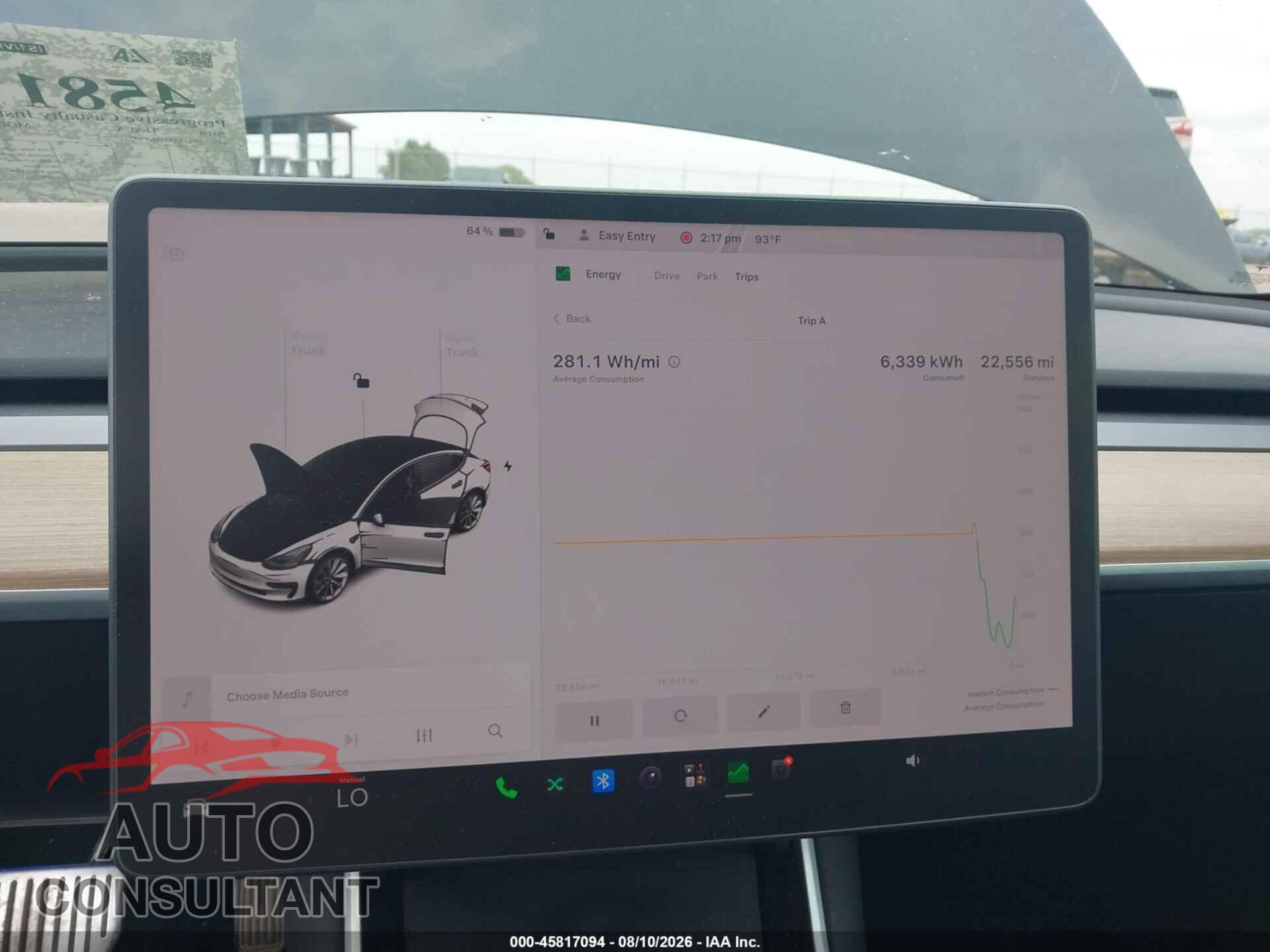 TESLA MODEL 3 2019 - 5YJ3E1EB4KF453377