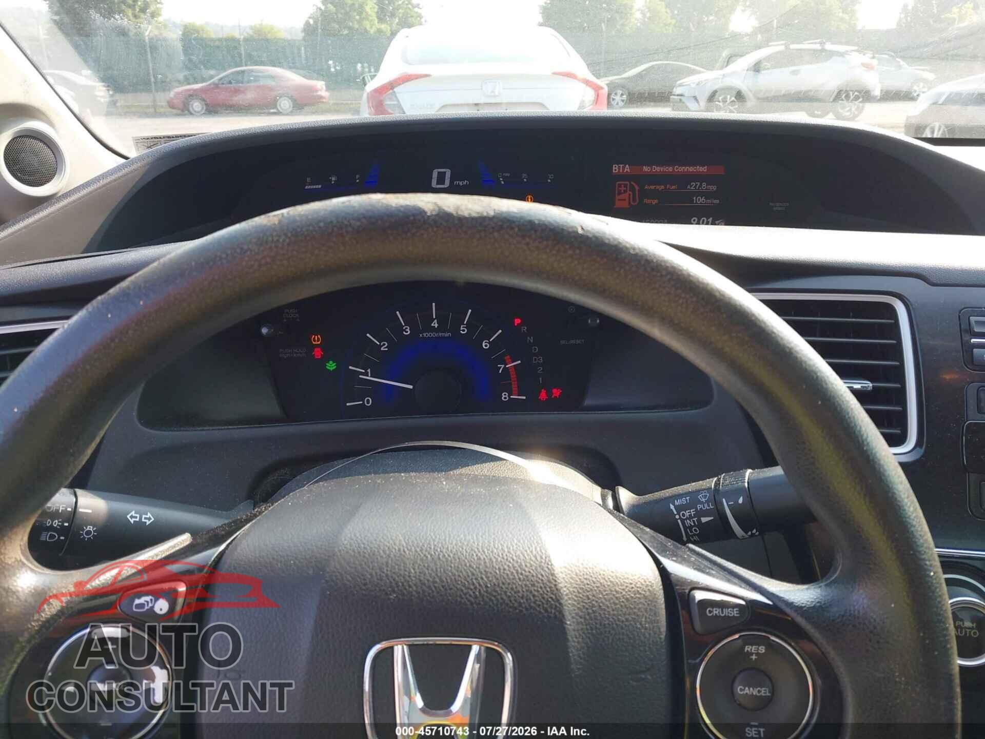 HONDA CIVIC 2013 - 19XFB2F82DE235672