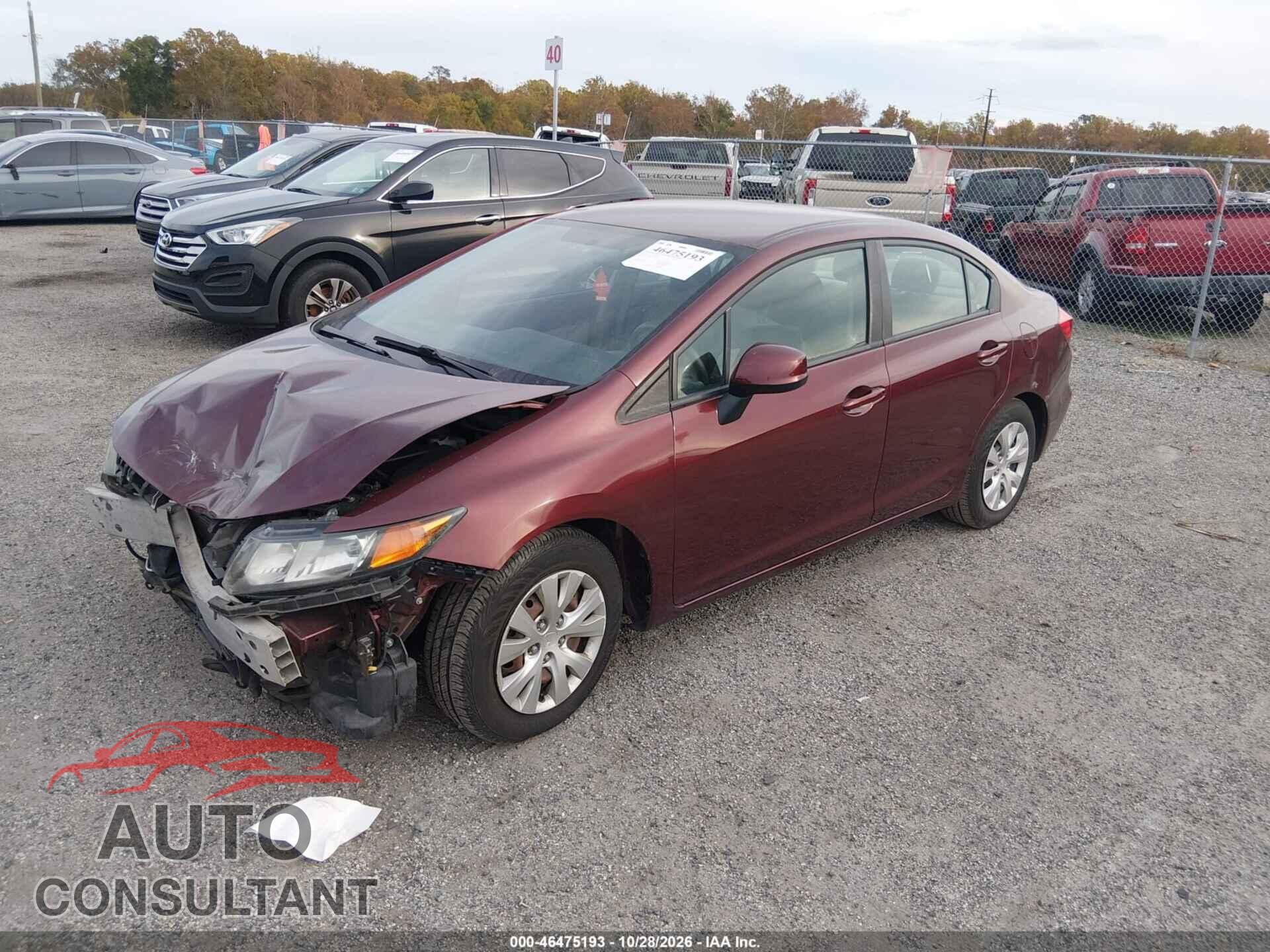 HONDA CIVIC 2012 - 19XFB2F5XCE390362