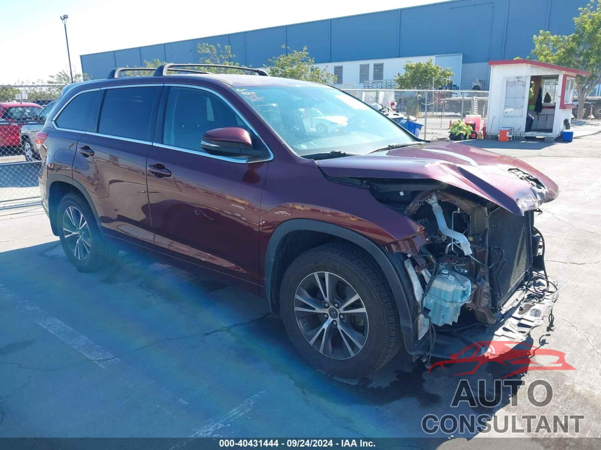 TOYOTA HIGHLANDER 2017 - 5TDBZRFH5HS467004