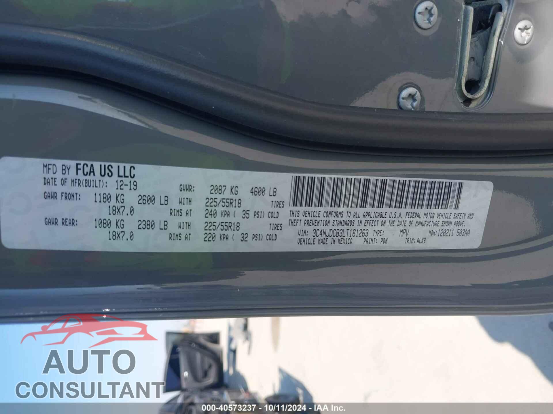 JEEP COMPASS 2020 - 3C4NJDCB3LT161263