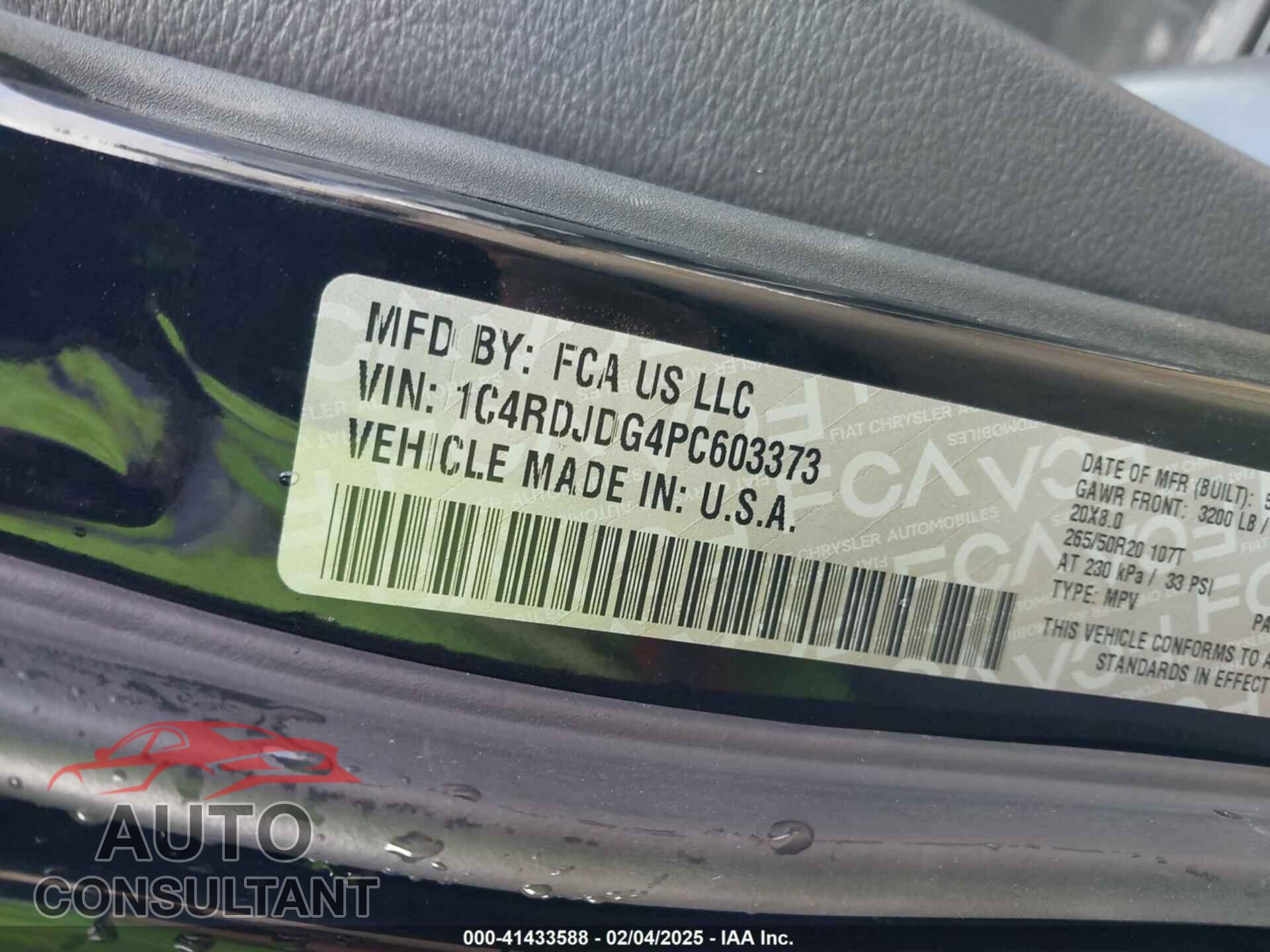DODGE DURANGO 2023 - 1C4RDJDG4PC603373