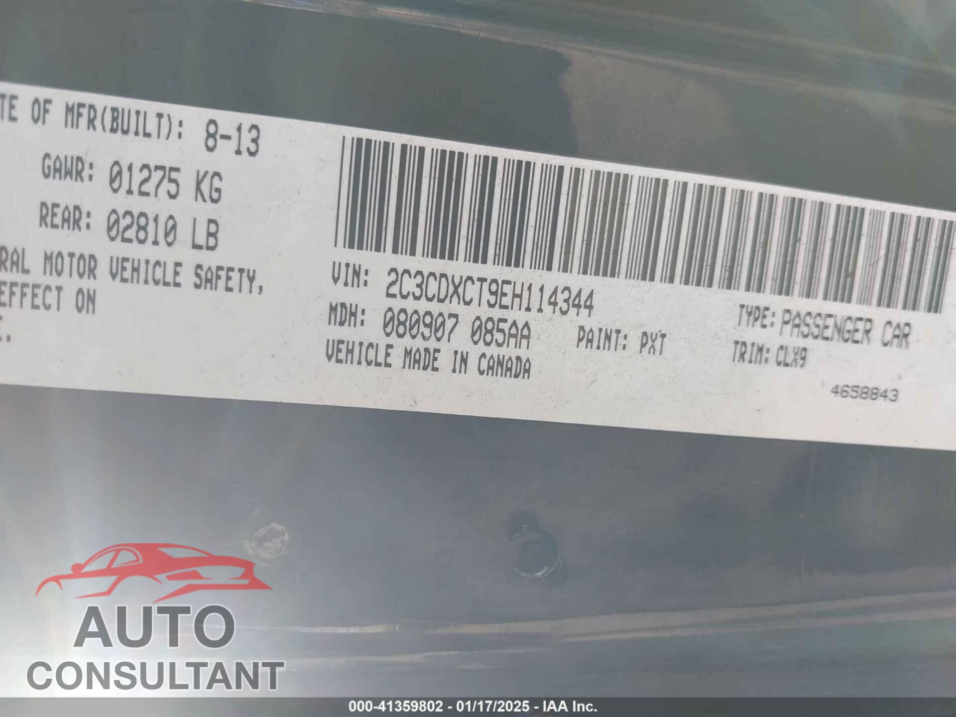 DODGE CHARGER 2014 - 2C3CDXCT9EH114344