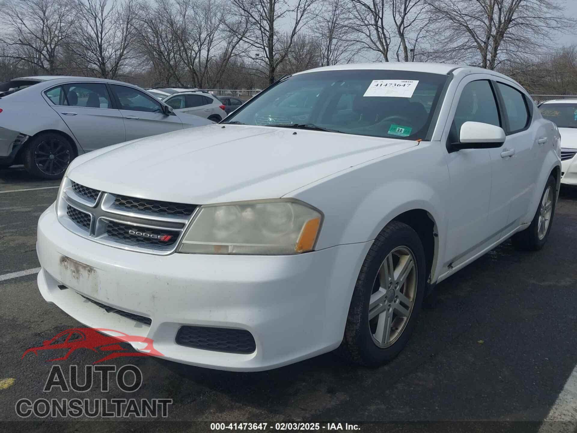 DODGE AVENGER 2012 - 1C3CDZCB2CN237118