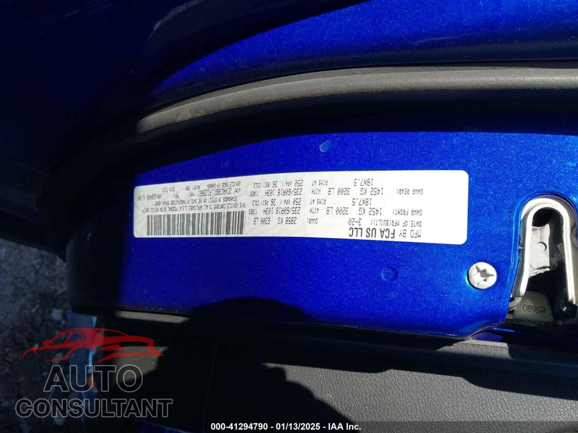 CHRYSLER PACIFICA 2020 - 2C4RC3BG1LR123861