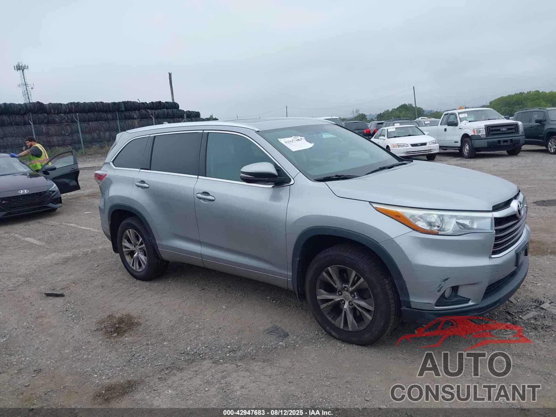 TOYOTA HIGHLANDER 2015 - 5TDJKRFH3FS190110