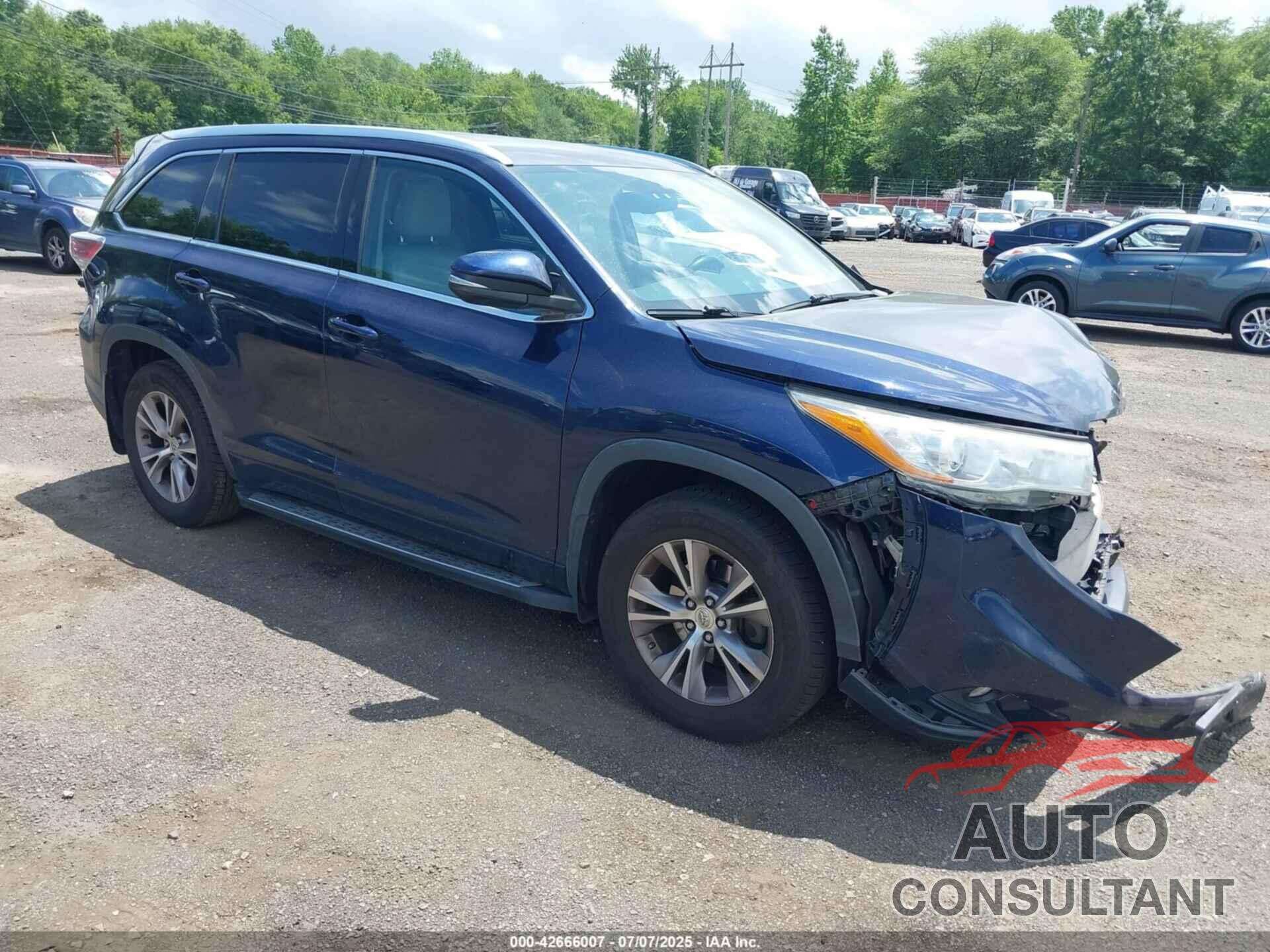 TOYOTA HIGHLANDER 2015 - 5TDJKRFH4FS092221