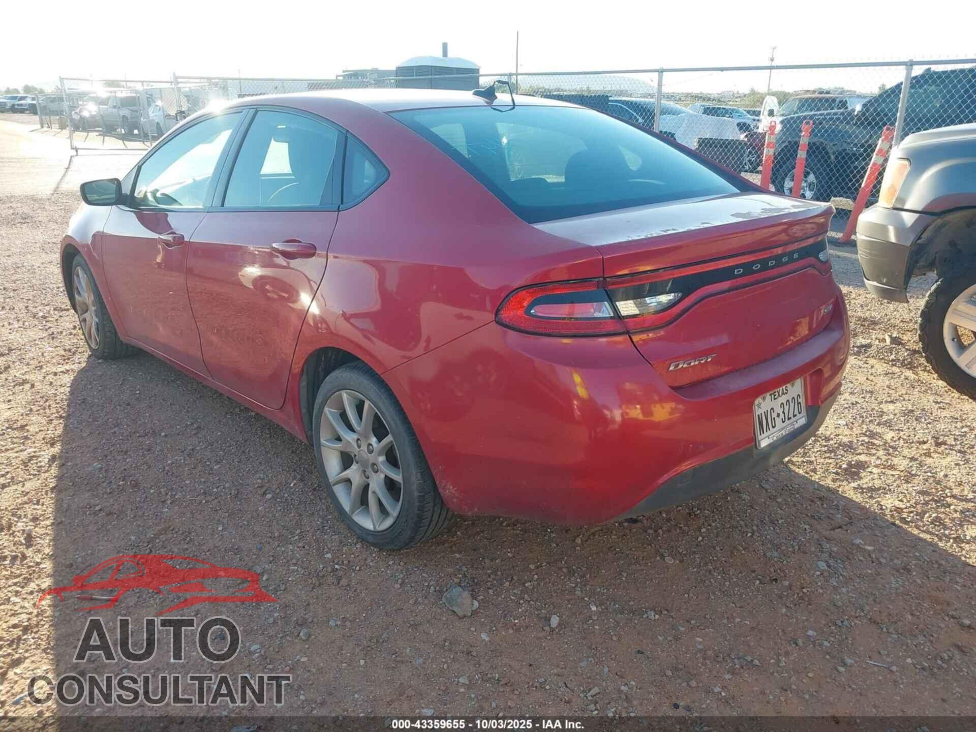 DODGE DART 2013 - 1C3CDFBA7DD204470