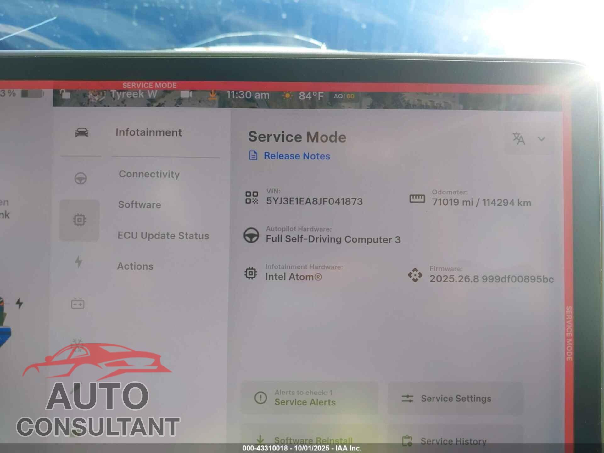 TESLA MODEL 3 2018 - 5YJ3E1EA8JF041873