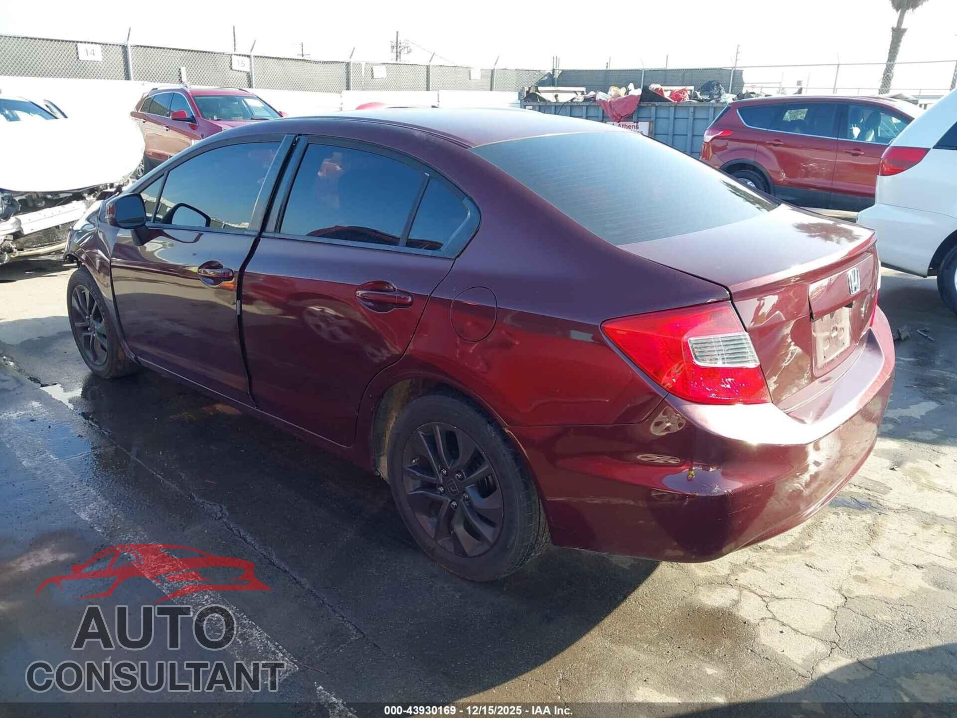 HONDA CIVIC 2012 - 19XFB2F50CE344362