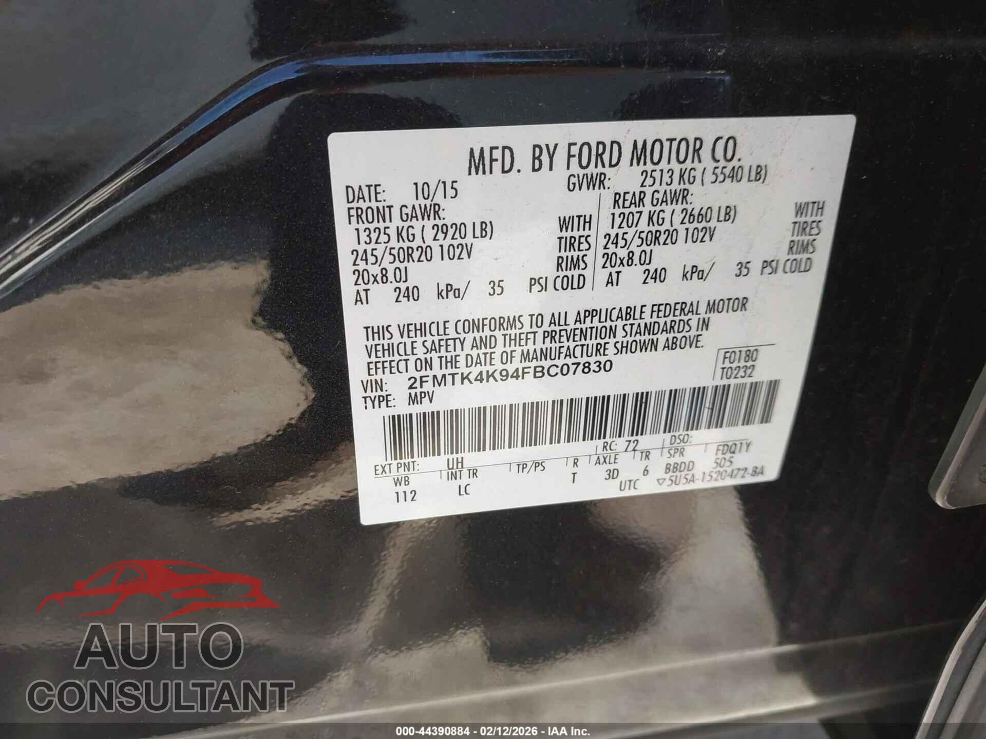 FORD EDGE 2015 - 2FMTK4K94FBC07830