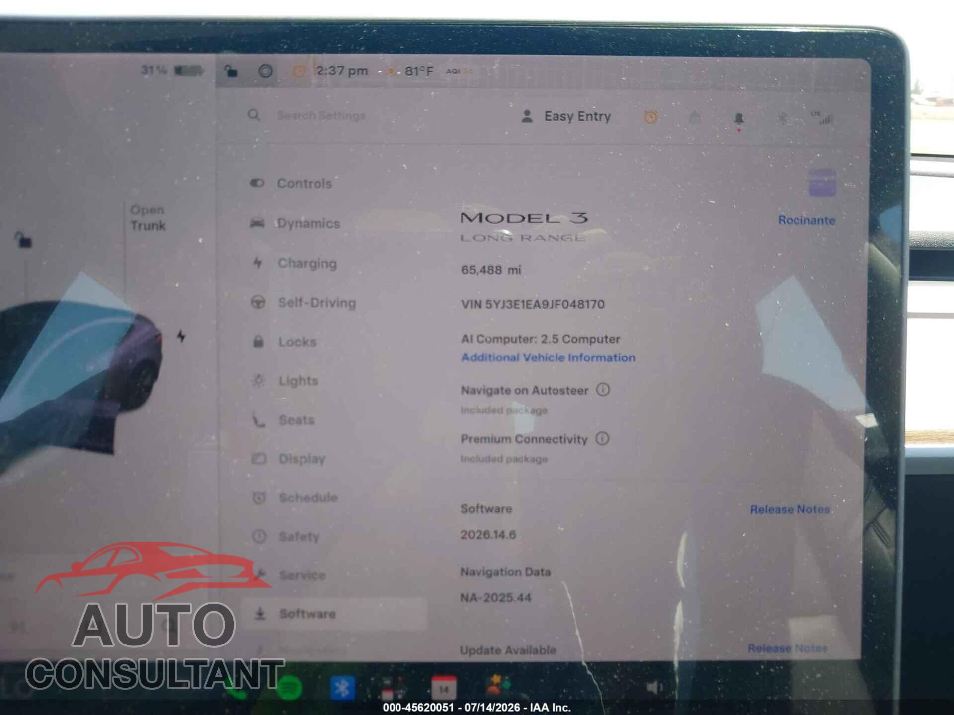 TESLA MODEL 3 2018 - 5YJ3E1EA9JF048170