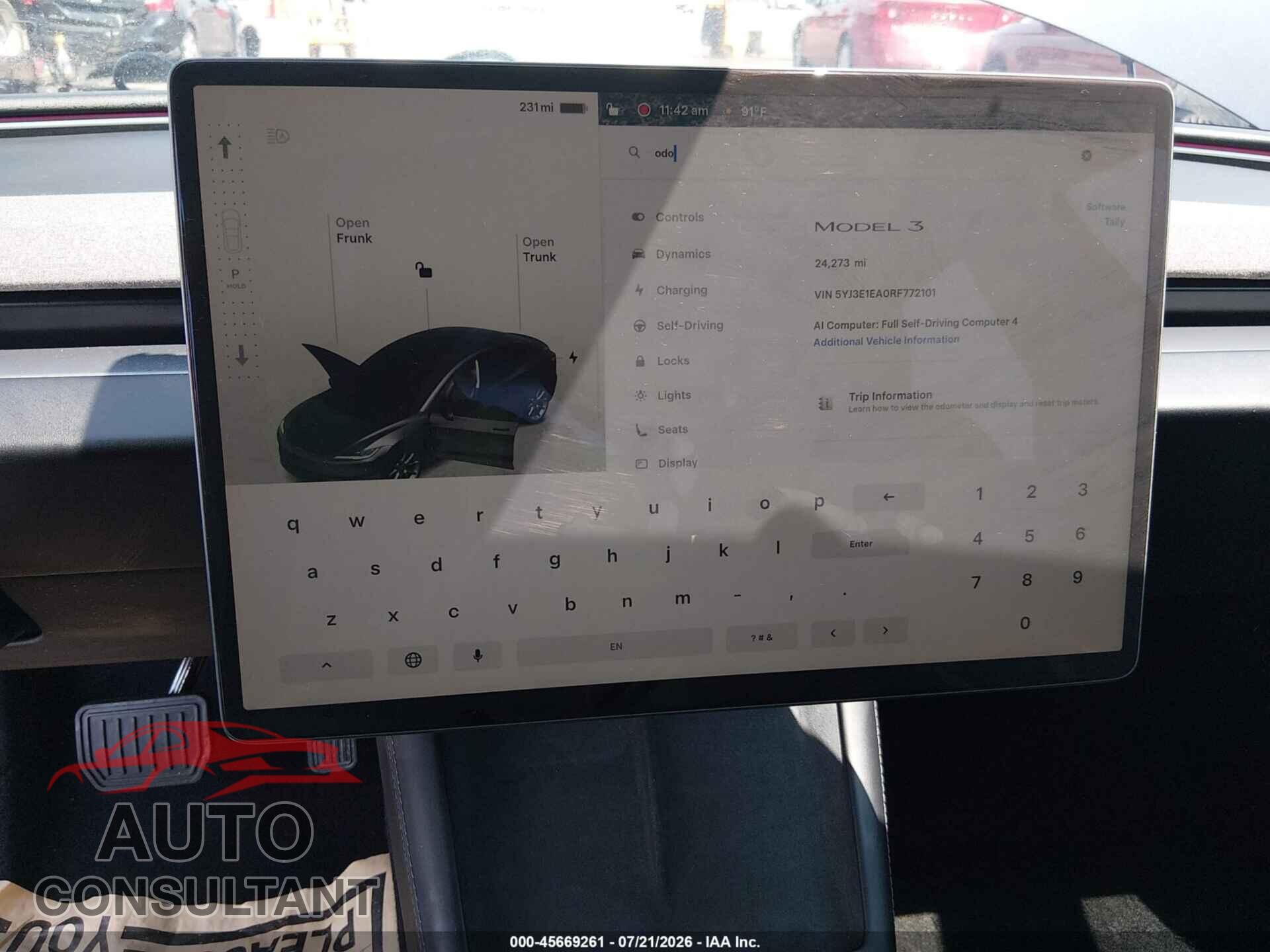 TESLA MODEL 3 2024 - 5YJ3E1EA0RF772101