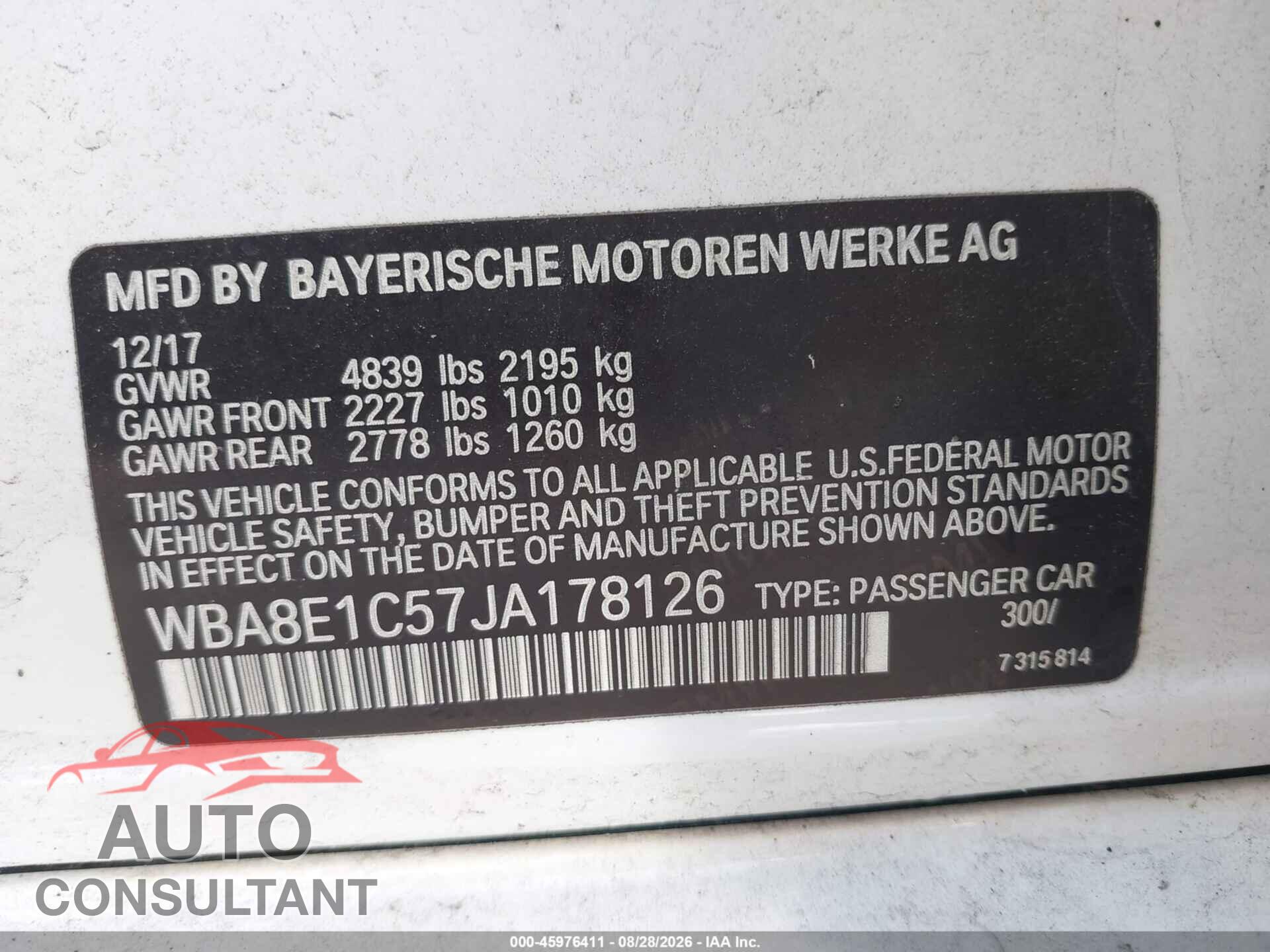 BMW 330E 2018 - WBA8E1C57JA178126
