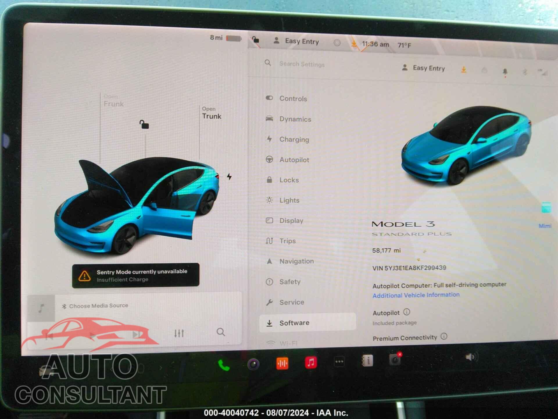 TESLA MODEL 3 2019 - 5YJ3E1EA8KF299439