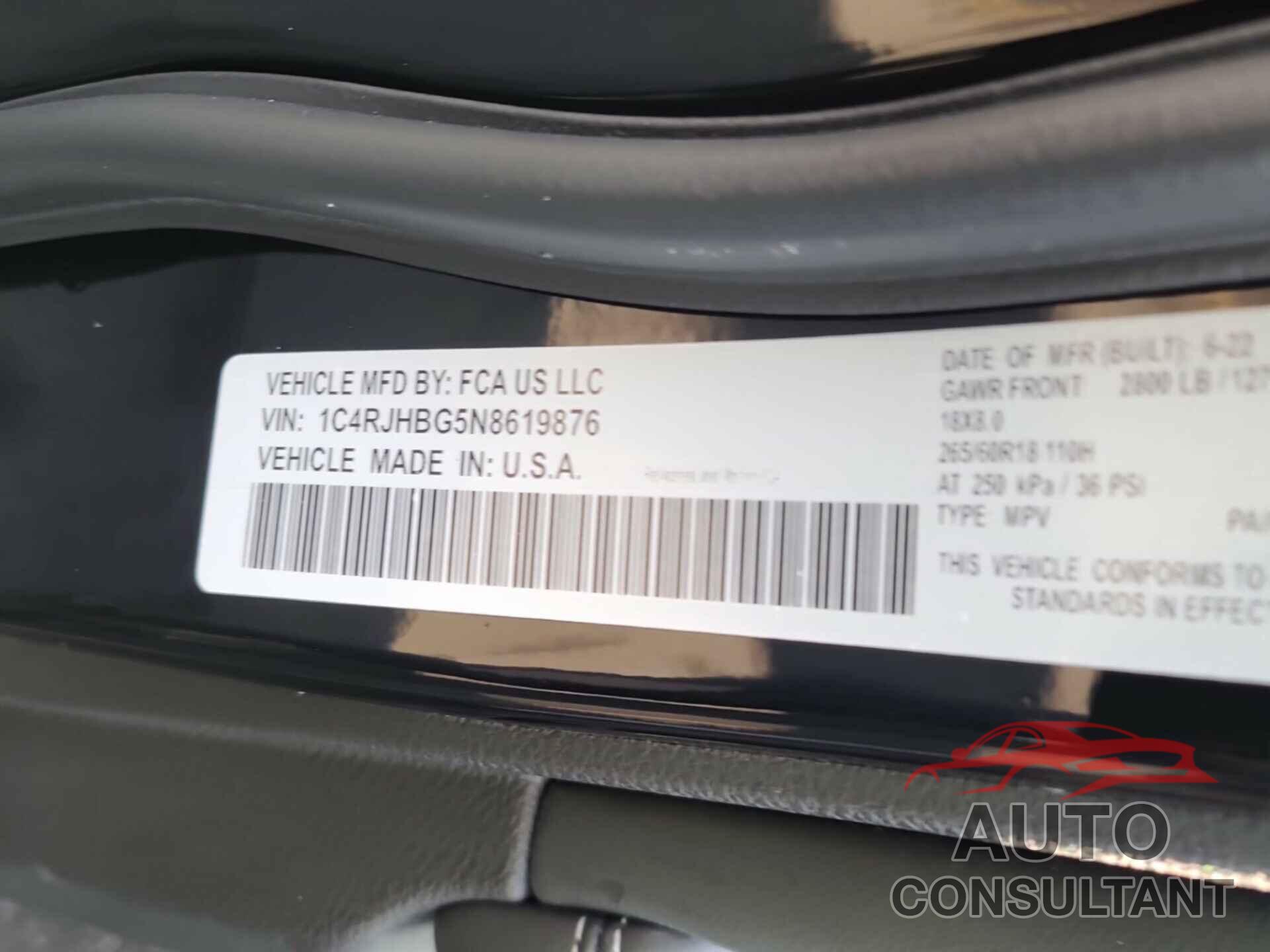 JEEP GRAND CHEROKEE 2022 - 1C4RJHBG5N8619876