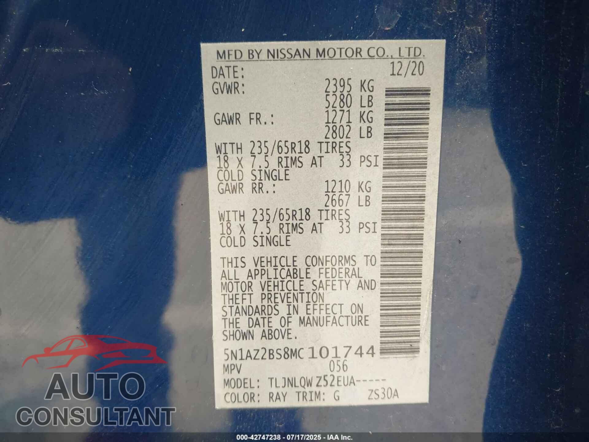 NISSAN MURANO 2021 - 5N1AZ2BS8MC101744
