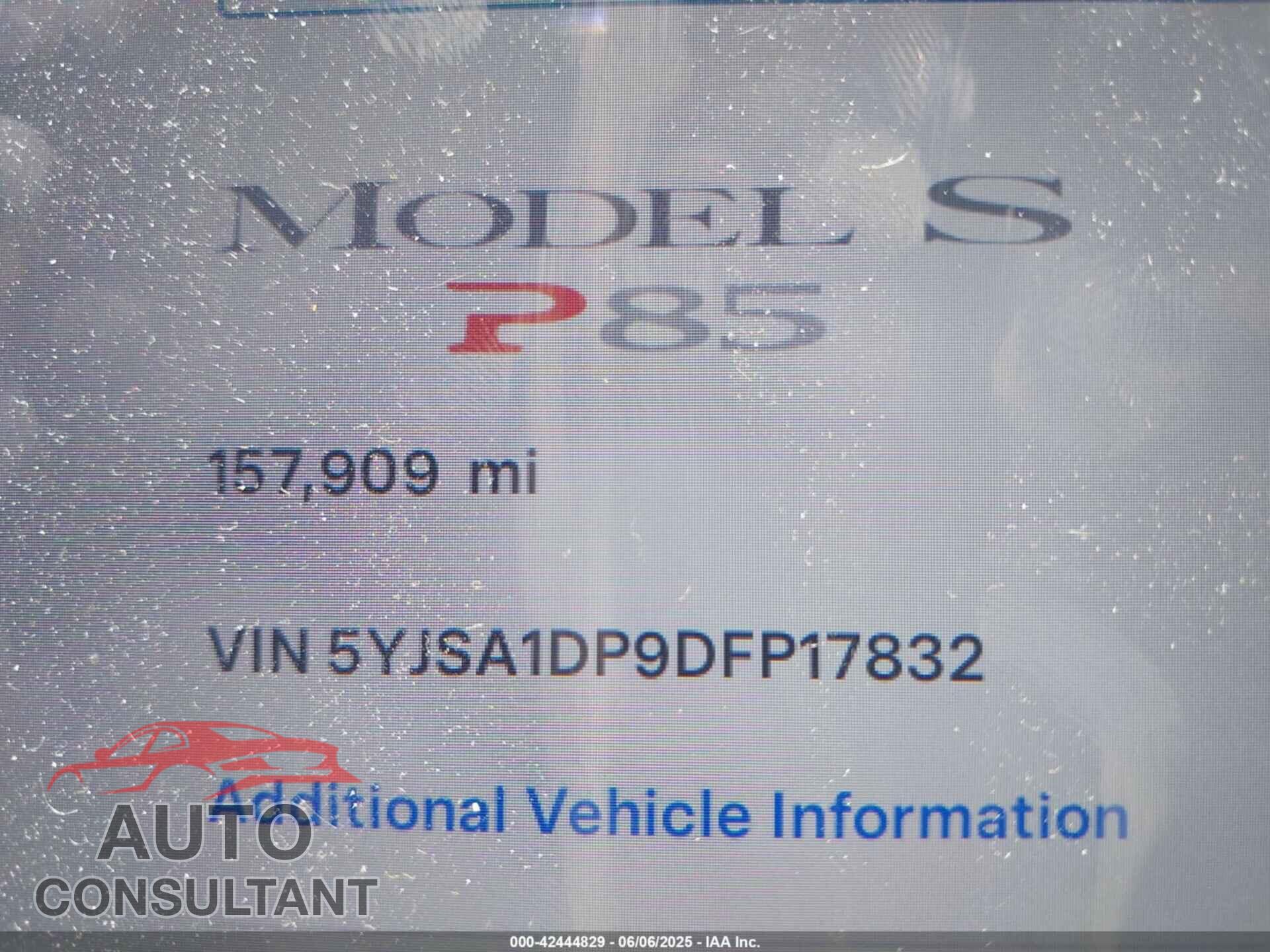 TESLA MODEL S 2013 - 5YJSA1DP9DFP17832