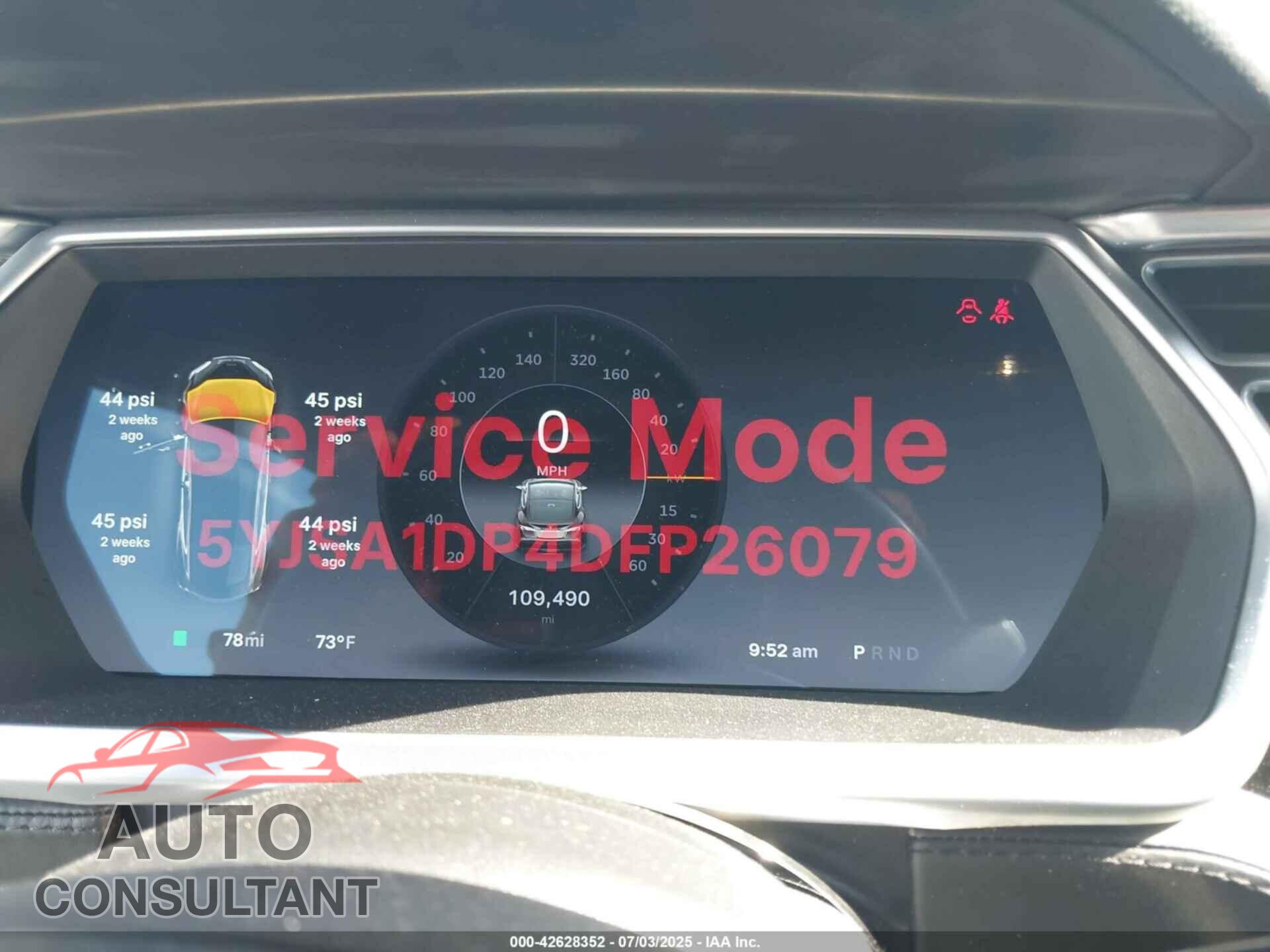 TESLA MODEL S 2013 - 5YJSA1DP4DFP26079
