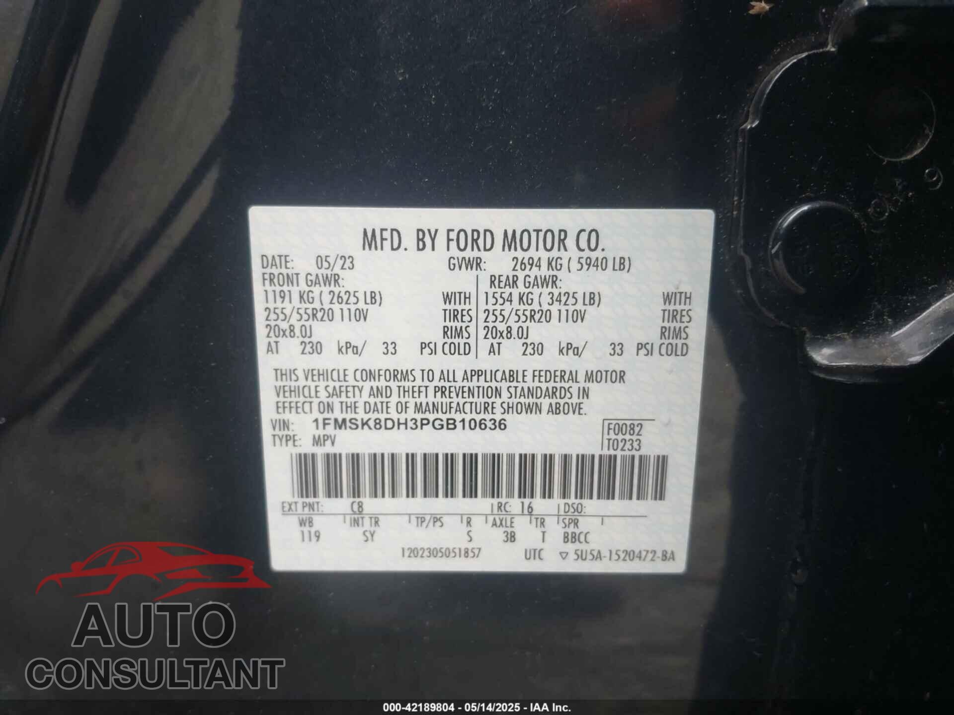 FORD EXPLORER 2023 - 1FMSK8DH3PGB10636