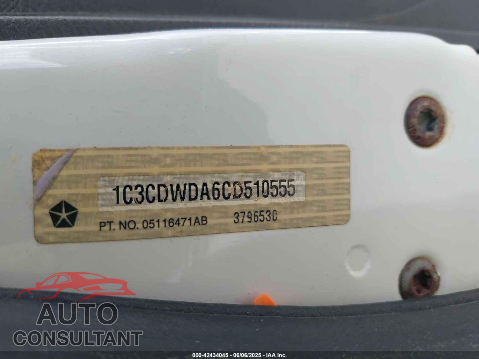 DODGE CALIBER 2012 - 1C3CDWDA6CD510555
