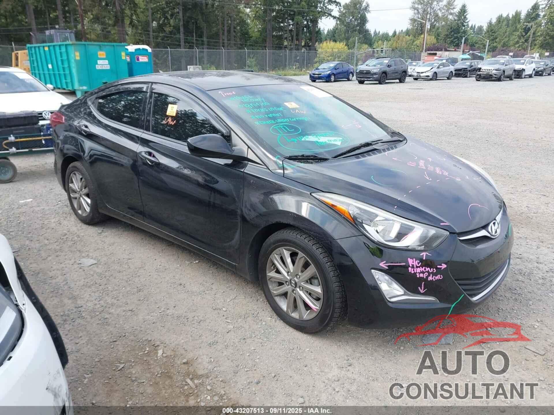 HYUNDAI ELANTRA 2016 - KMHDH4AE4GU475015