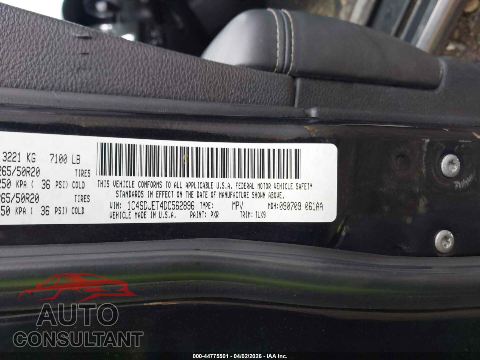 DODGE DURANGO 2013 - 1C4SDJET4DC562896