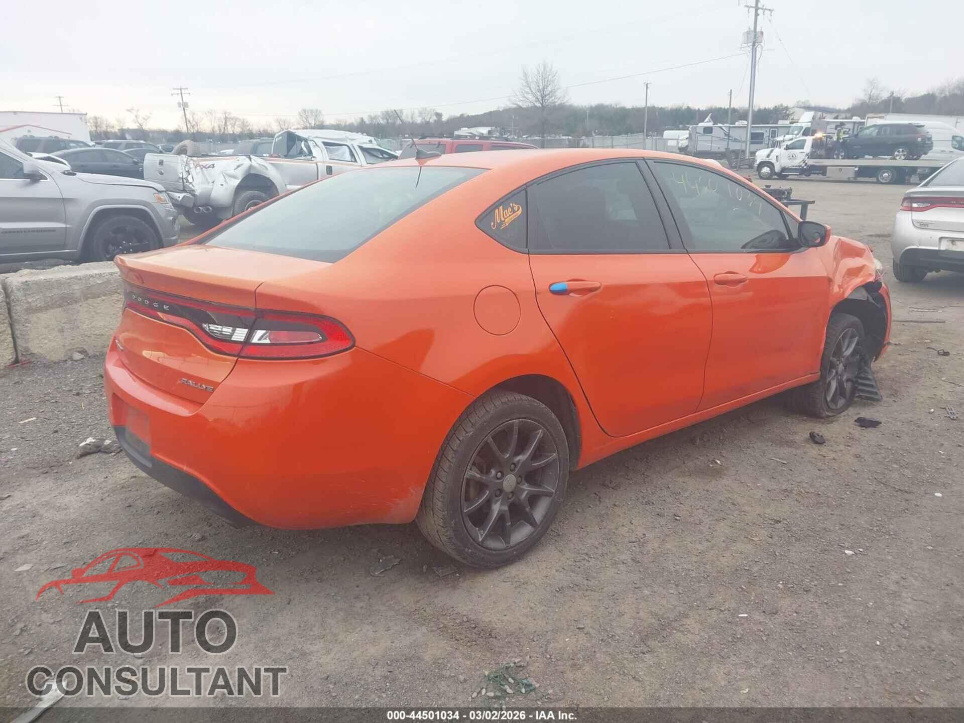DODGE DART 2015 - 1C3CDFBB5FD352600