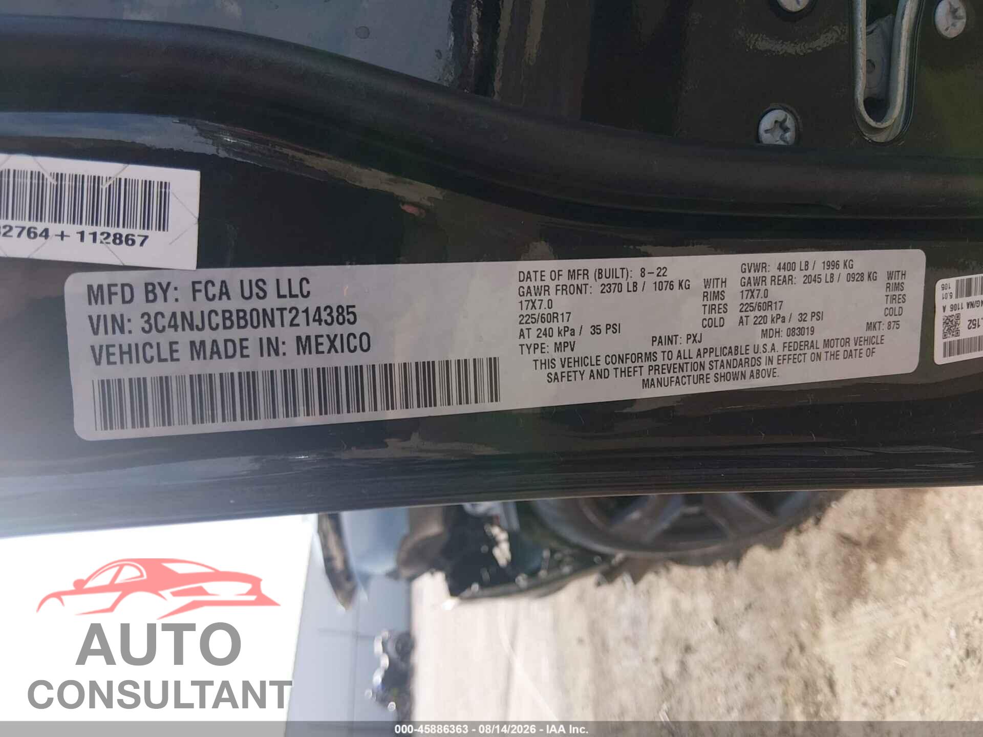 JEEP COMPASS 2022 - 3C4NJCBB0NT214385